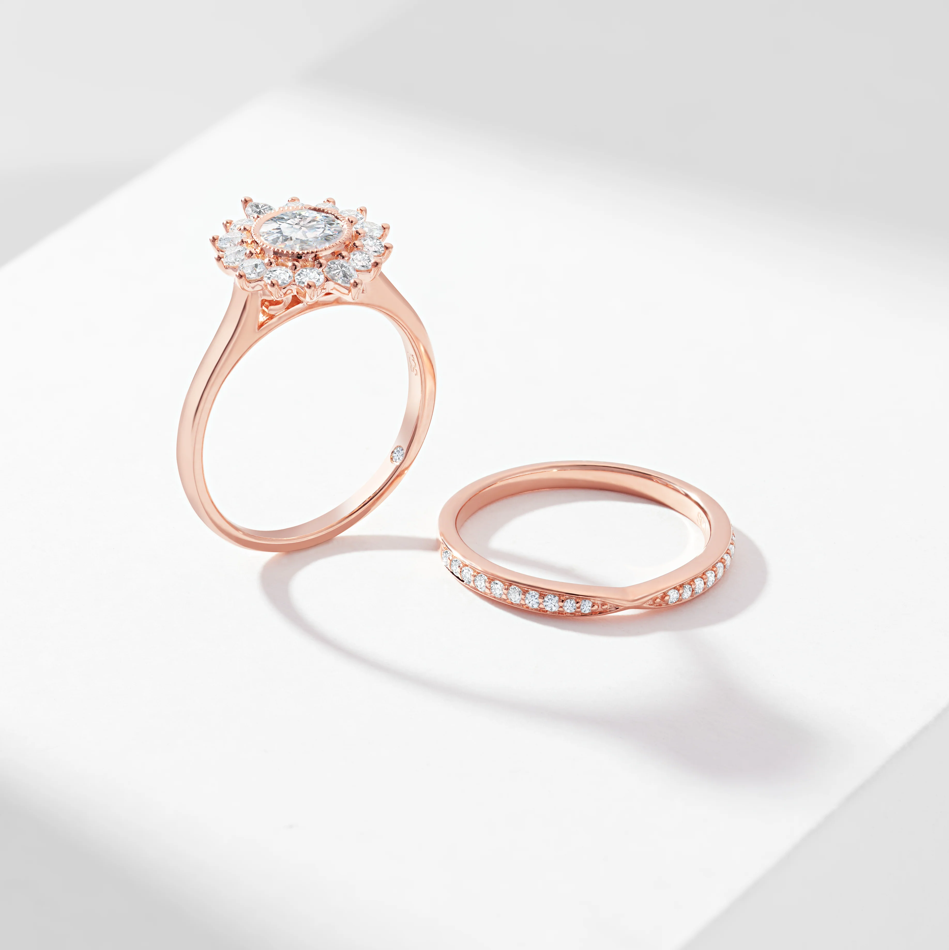 0.75ct Round Brilliant Lab Diamond Milgrain Bezel Centre With Fancy Halo Bridal Set 1.60tdw - Image 3