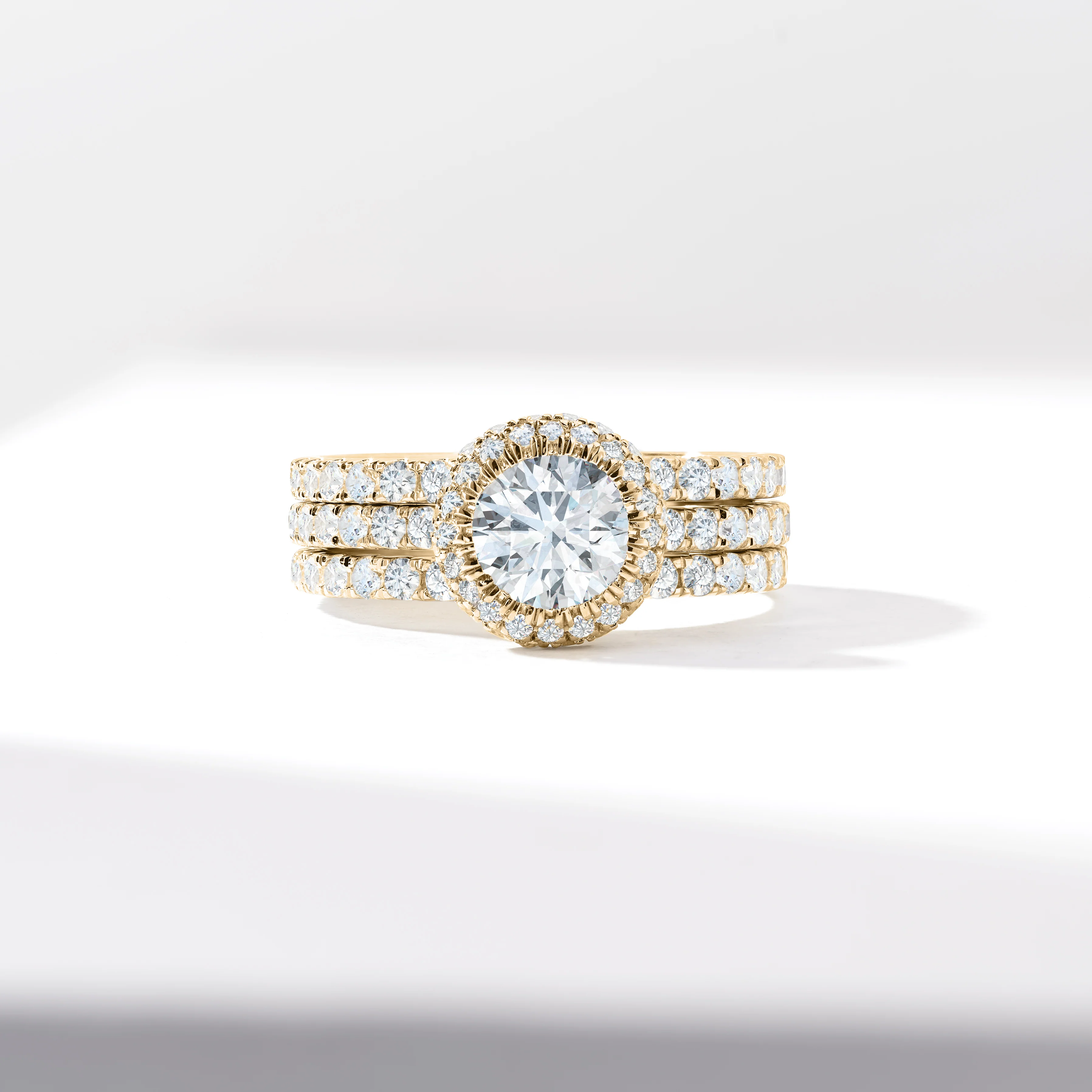 1.0ct Round Brilliant Diamond With Halo And Fine Claw Set Shoulders Bridal Set 2.35tdw - Image 7