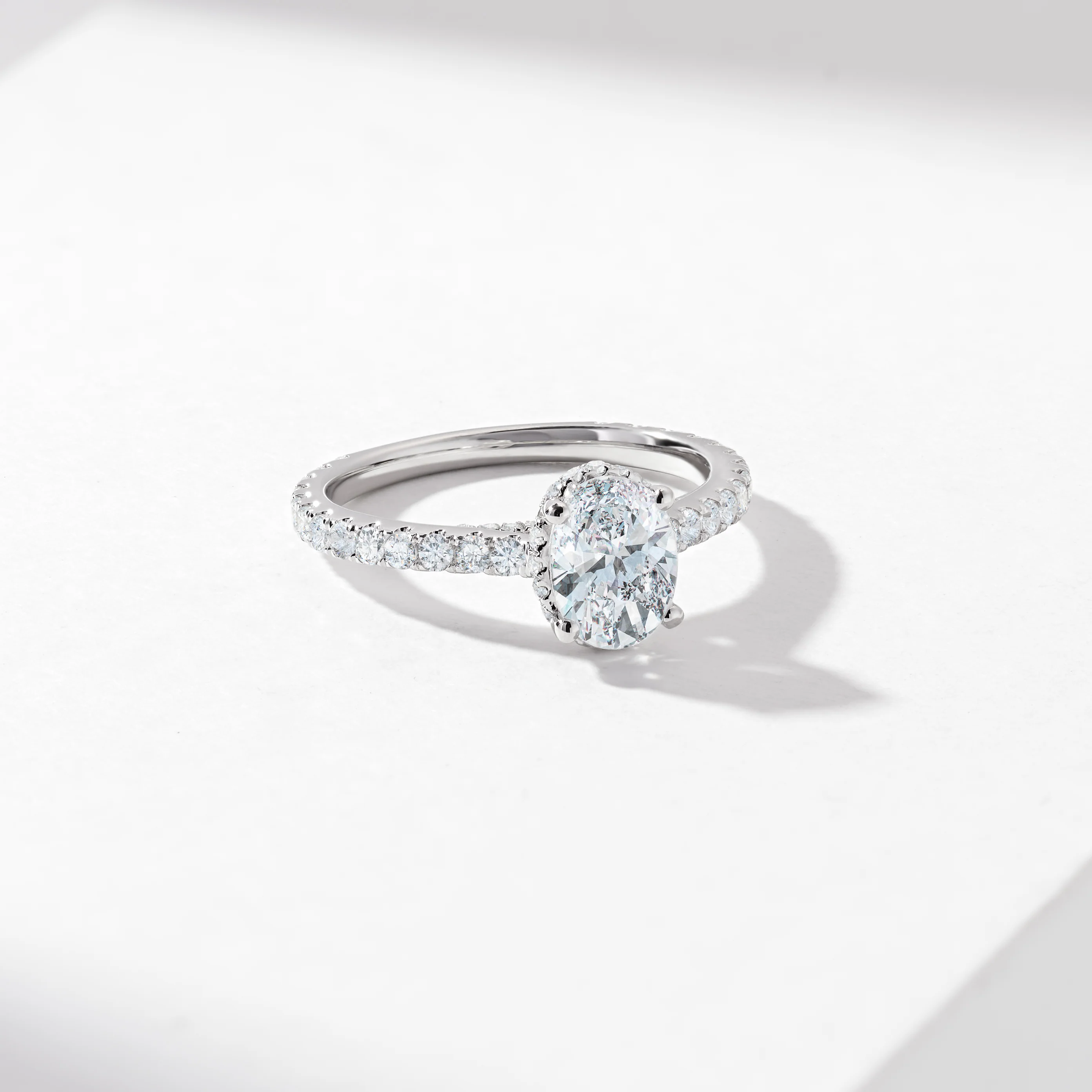 1.5ct Oval Diamond Solitaire With Diamond Hidden Halo And Shoulders Engagement Ring 2.0tdw - Image 6