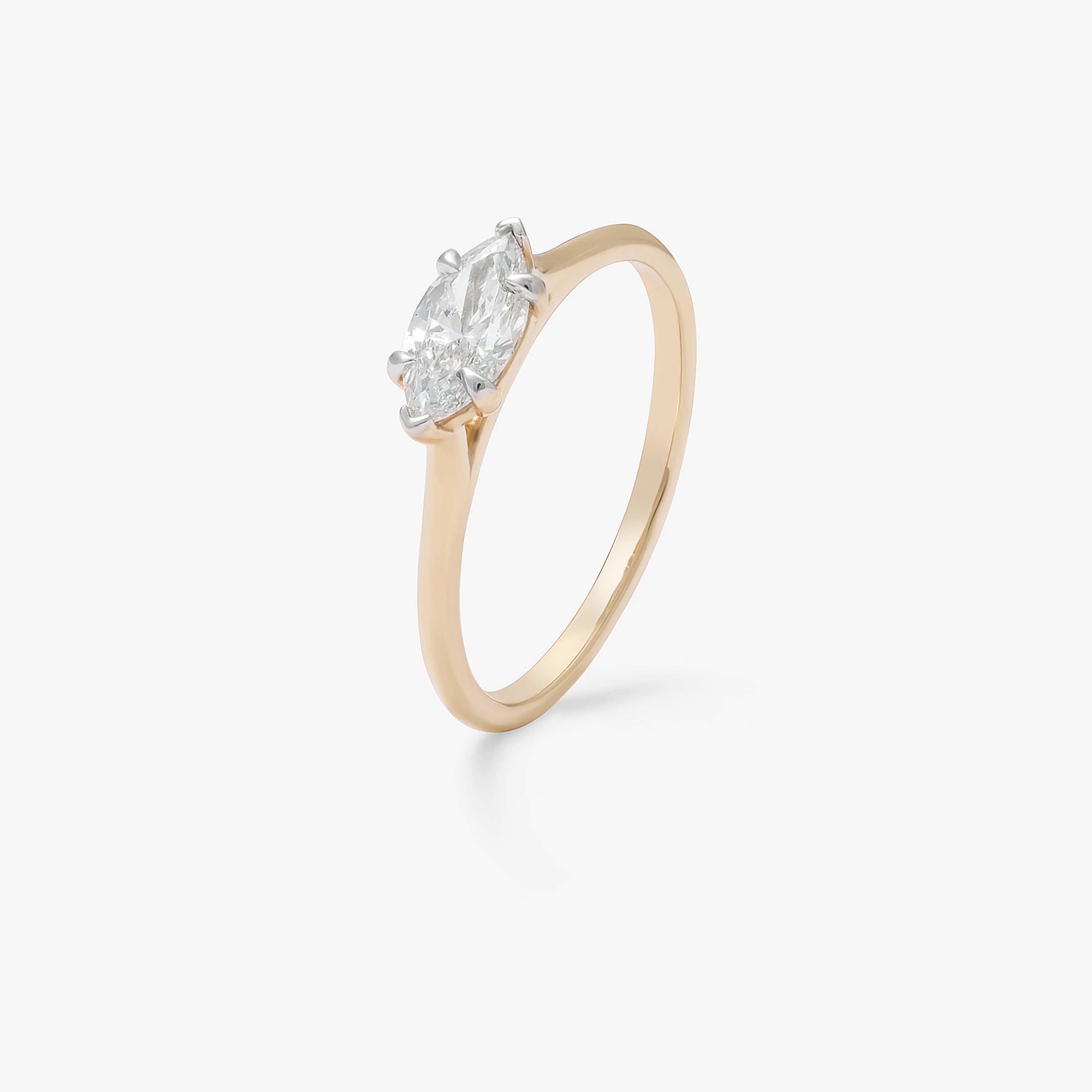 9K Yellow Gold 0.50ct Marquise Lab Diamond East/West Ring - Image 2