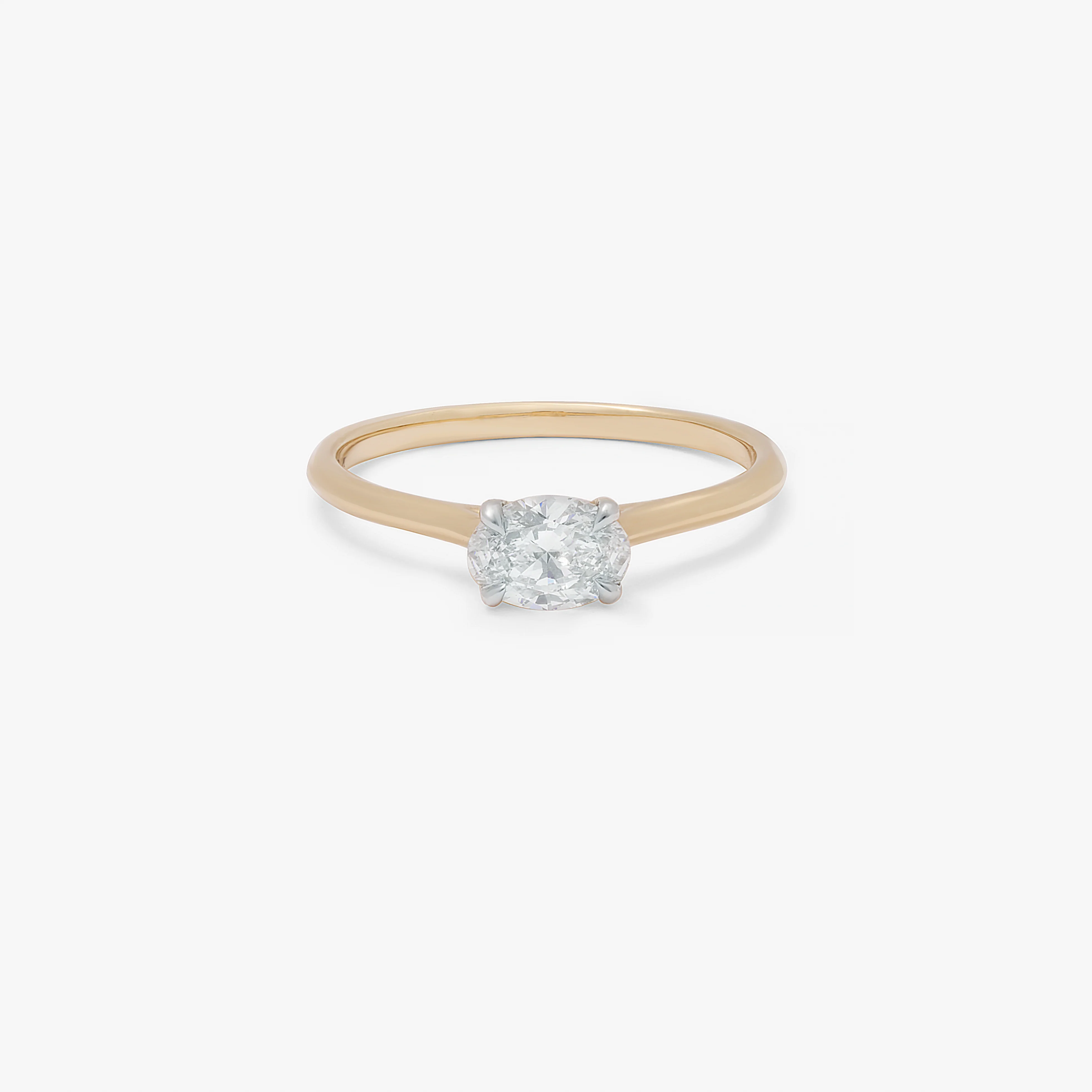 9K Yellow Gold 0.50ct Oval Lab Diamond East/West Ring - Image 2
