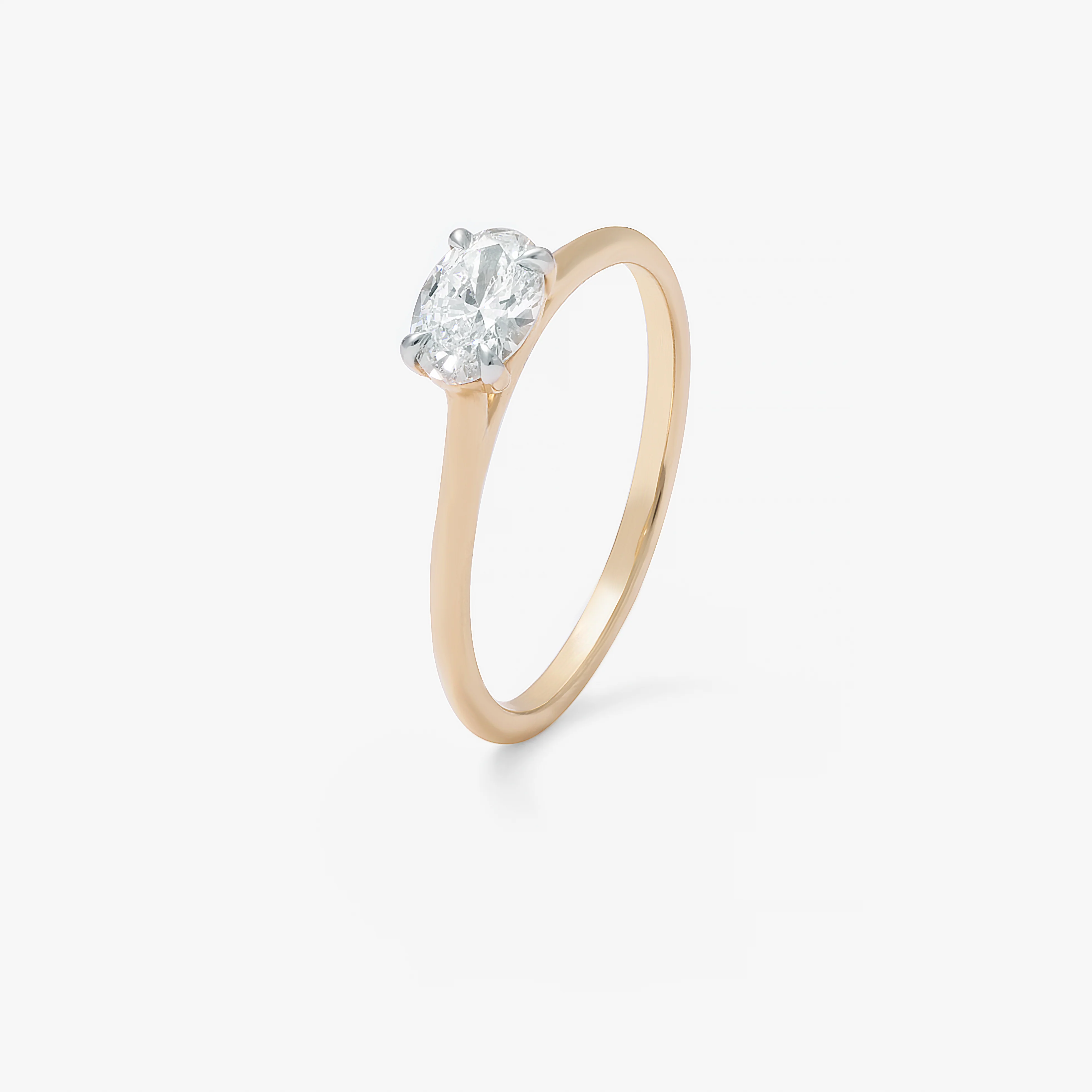 9K Yellow Gold 0.50ct Oval Lab Diamond East/West Ring - Image 3
