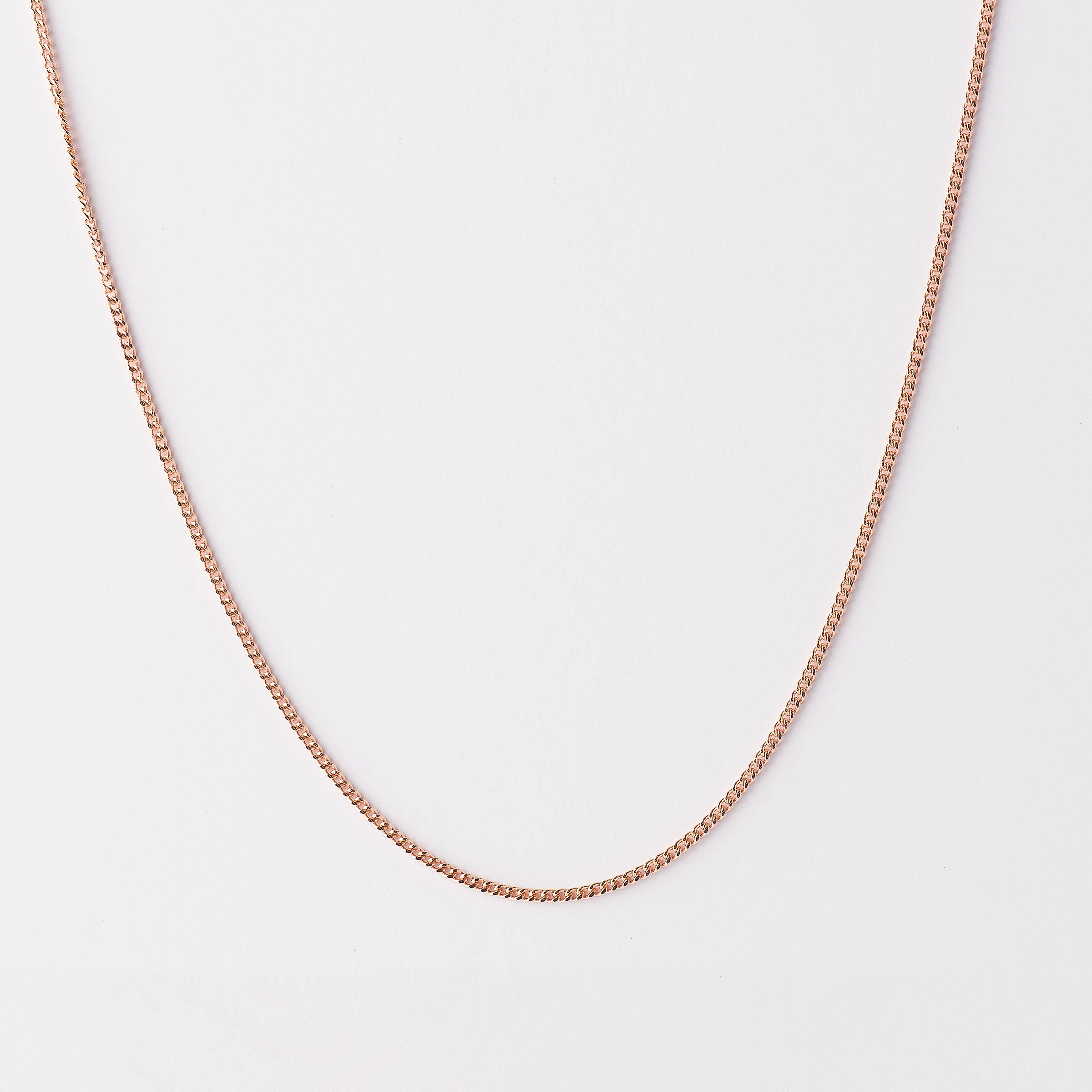 18K Rose Gold Diamond Cut Curb Chain - Image 3