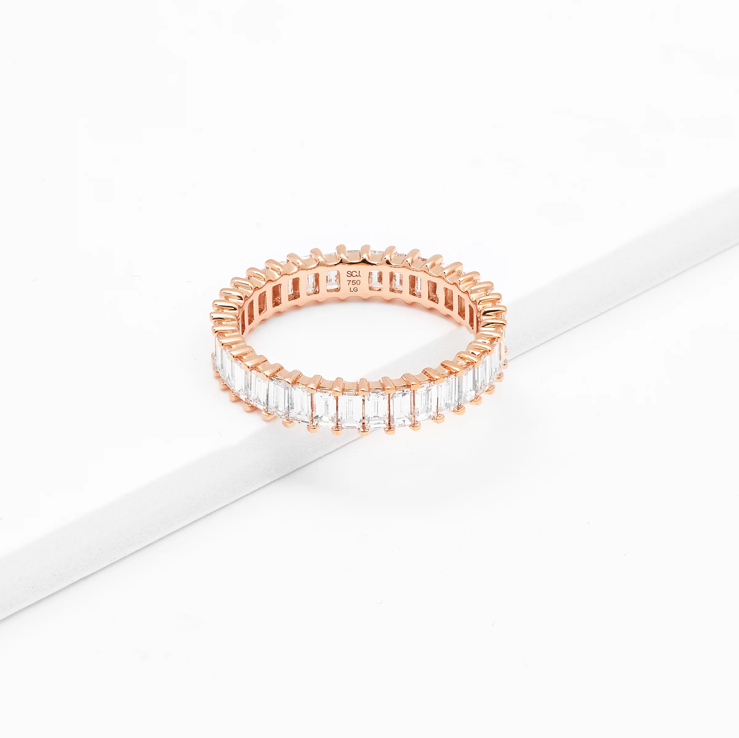 18K Rose Gold Baguette Lab Diamond Full Eternity Ring 2.1tdw - Image 3
