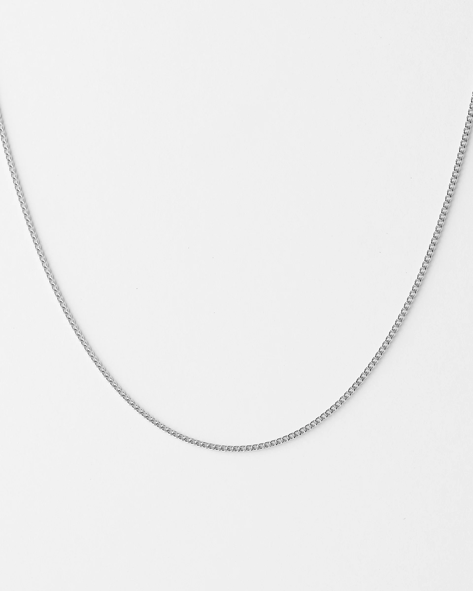 18K White Gold Diamond Cut Curb Chain - Image 3