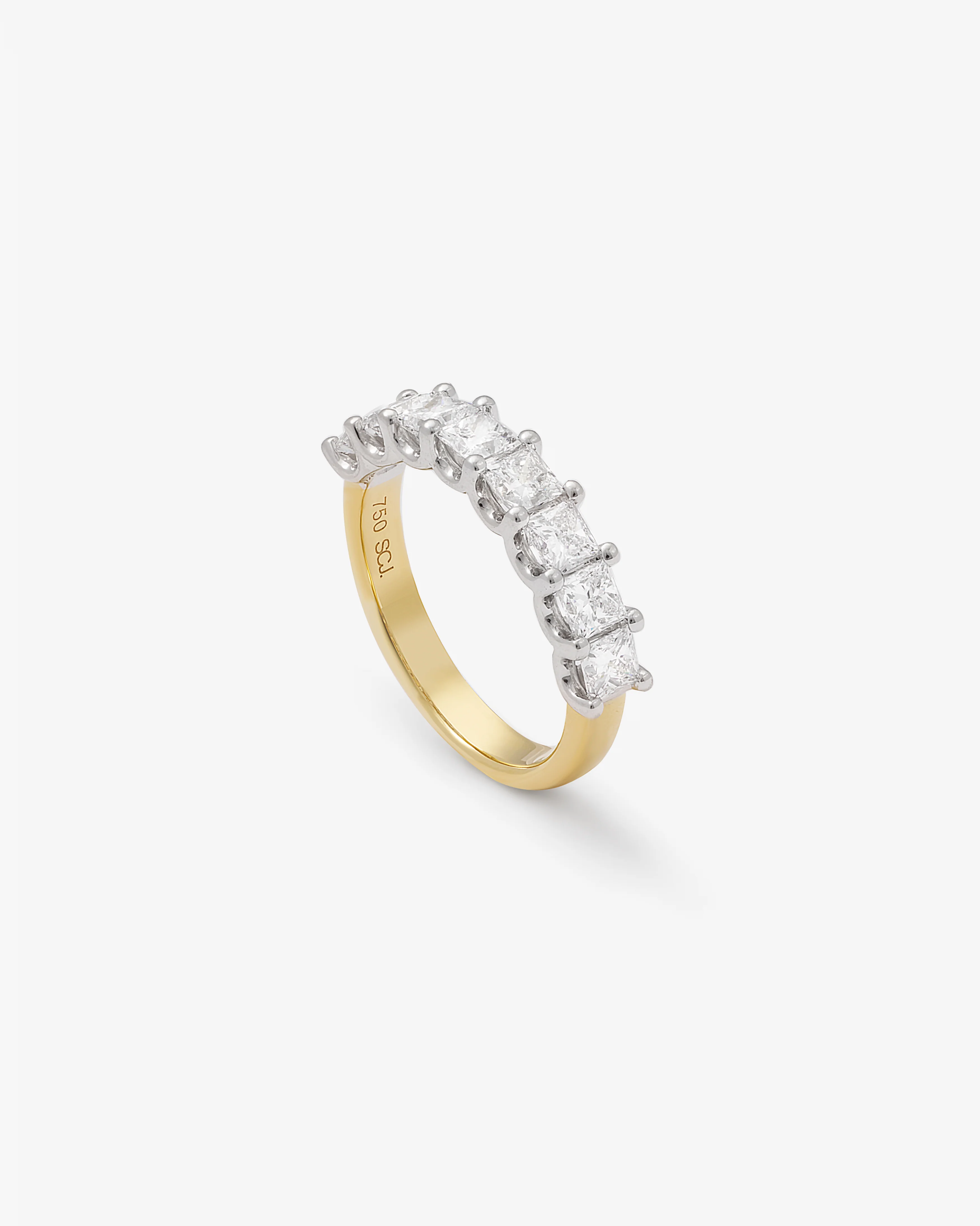 18K Yellow And White Gold Princess Cut Floating Lab Diamond Band 1.72tdw - Image 3