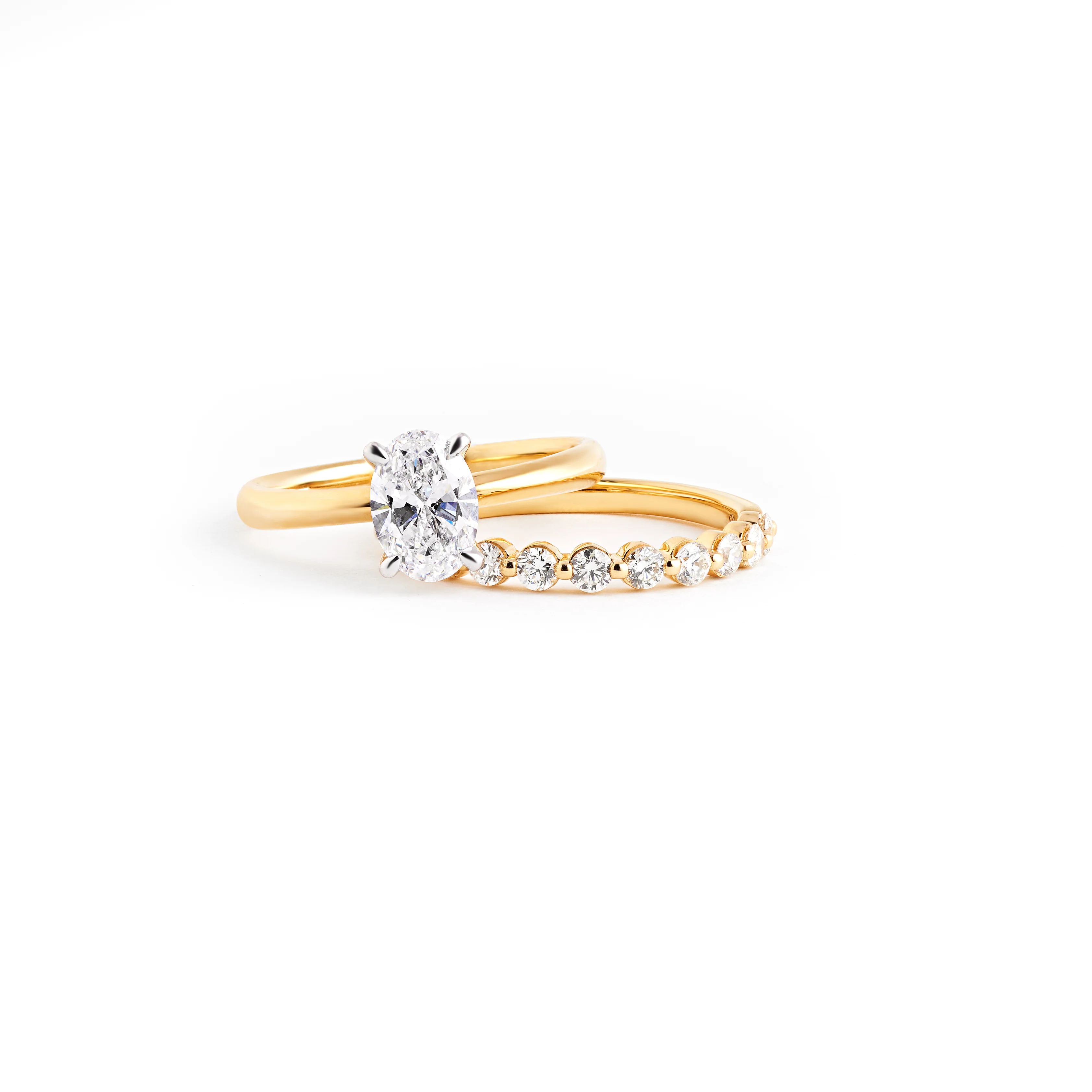 18K Yellow Gold 0.27tdw Round Brilliant Diamond Floating Wedding Ring - Image 3