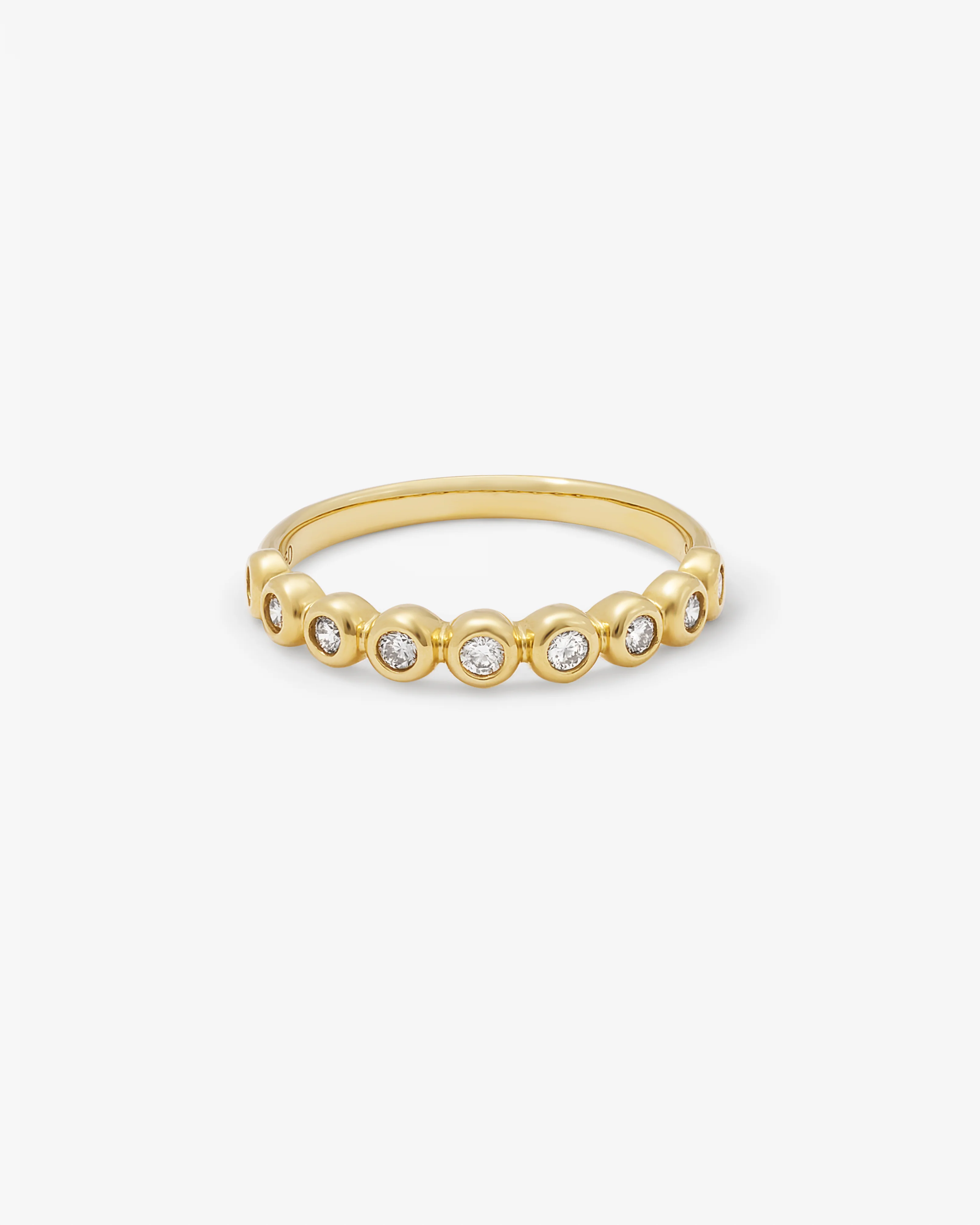 18K Yellow Gold Round Brilliant Diamond Bezel Set Band 0.25tdw - Image 3