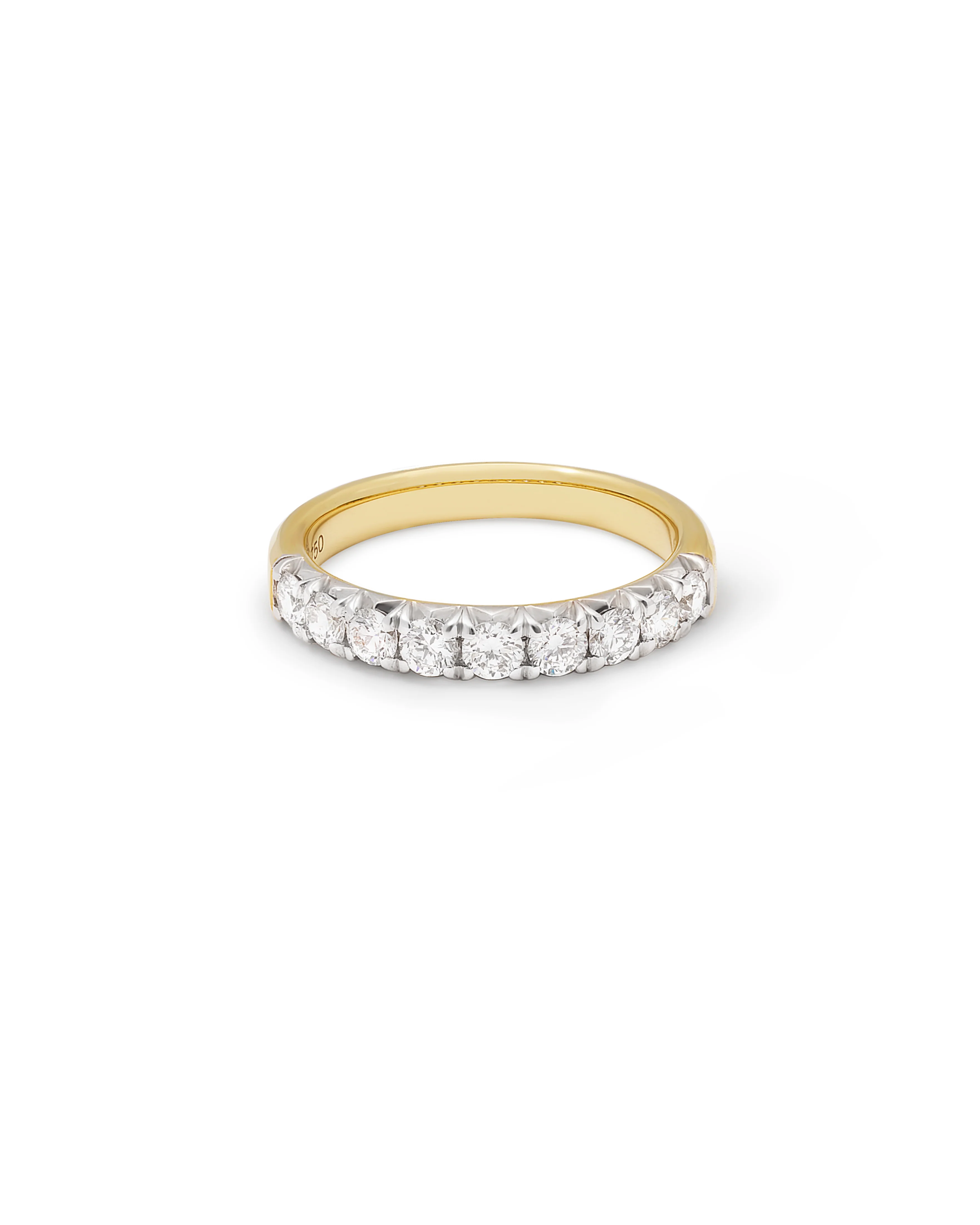 18K Yellow Gold Round Brilliant Lab Diamond Claw Set Band 0.77tdw - Image 3
