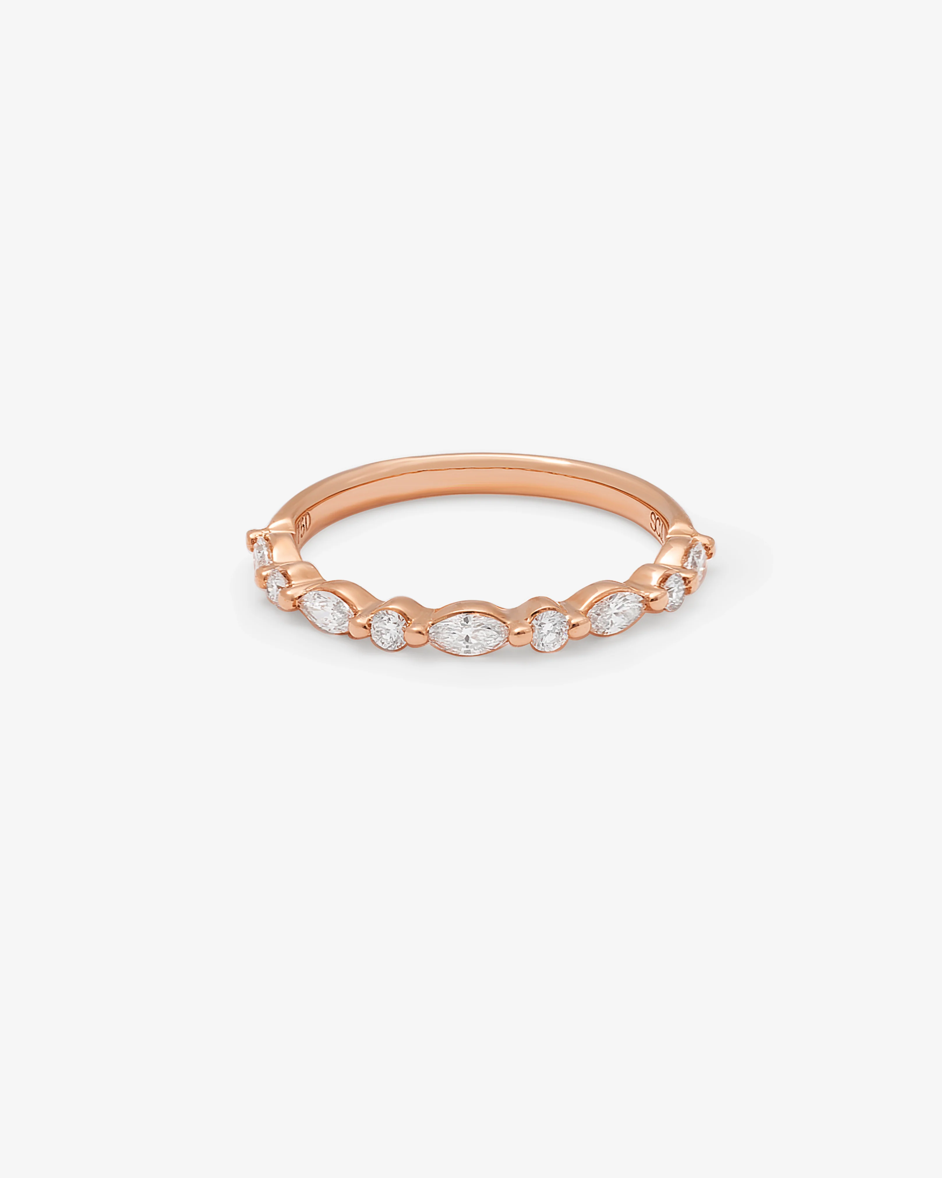 18K Rose Gold Brilliant And Marquise Alternating Floating Diamond Band 0.35tdw - Image 2