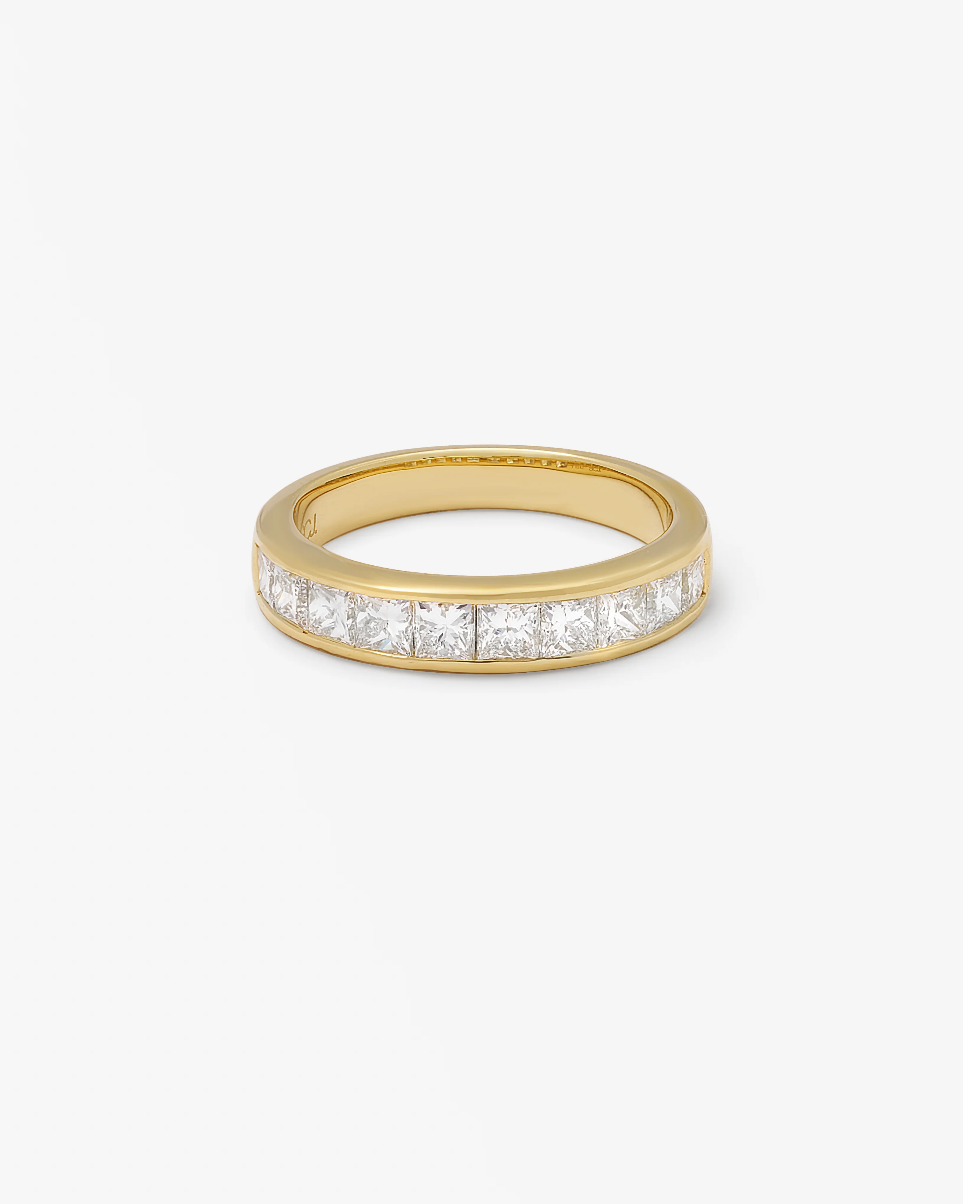 18K Yellow Gold Princess Cut Lab Diamond Channel Band 1.07tdw - Image 3