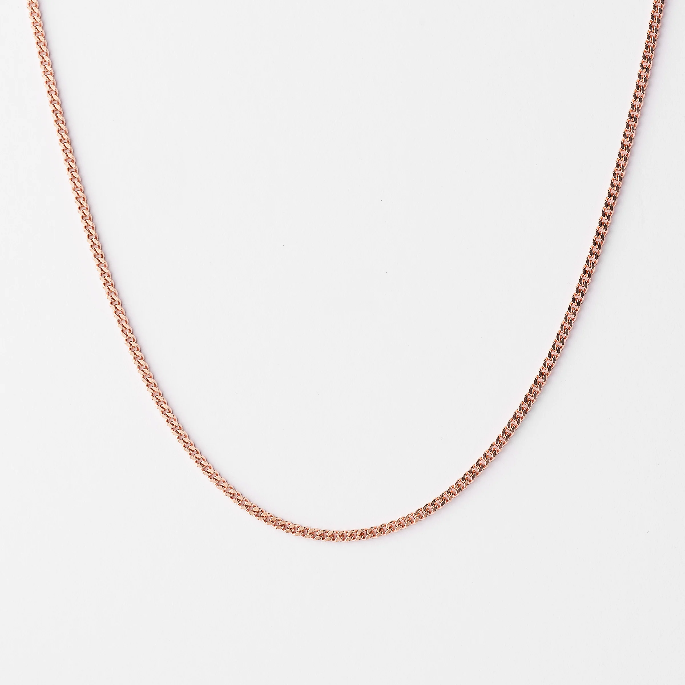 9K Rose Gold Diamond Cut Curb Chain - Image 3