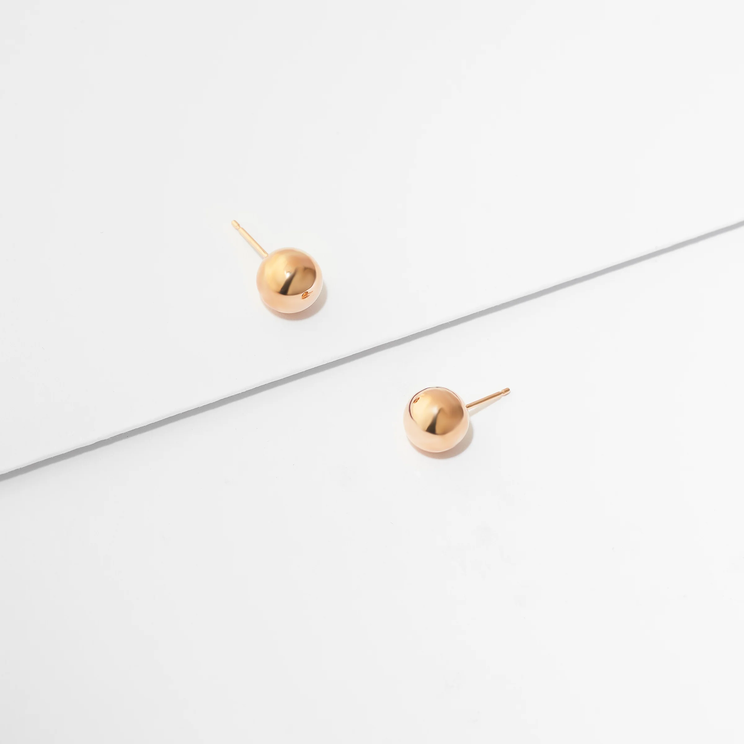 9K Rose Gold Ball Stud Earrings - Image 12