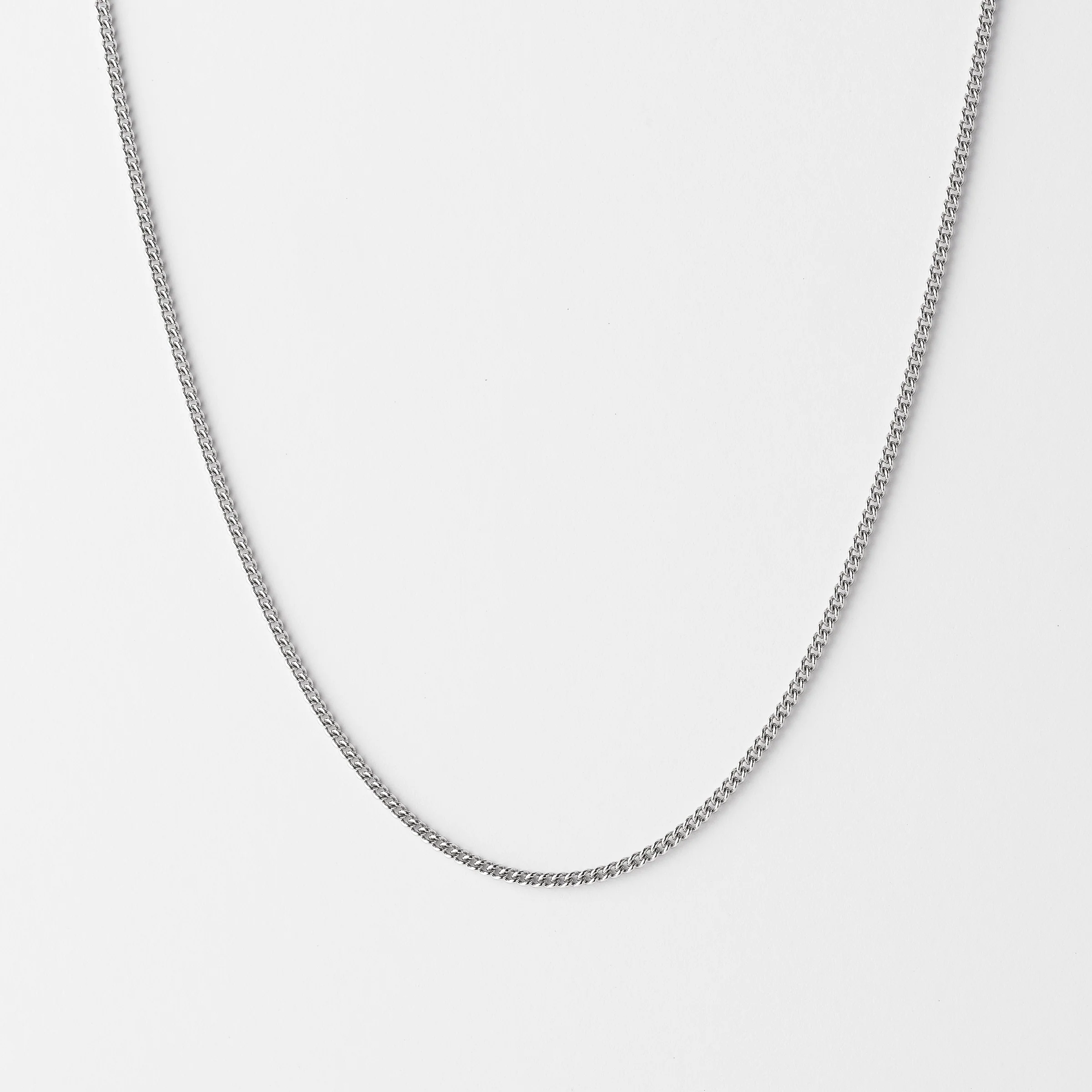 9K White Gold Round Curb Chain - Image 3