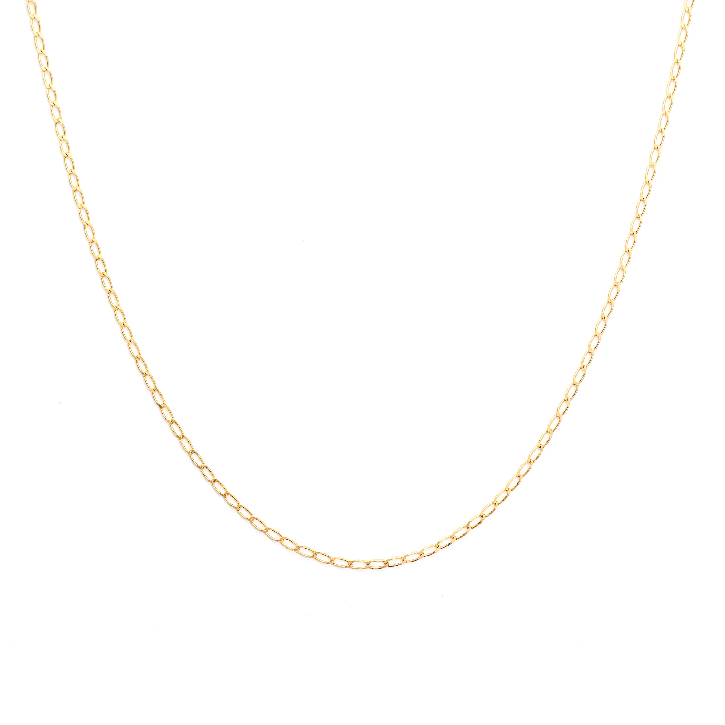 9K Yellow Gold Long Open Diamond Cut Curb Chain - Image 3