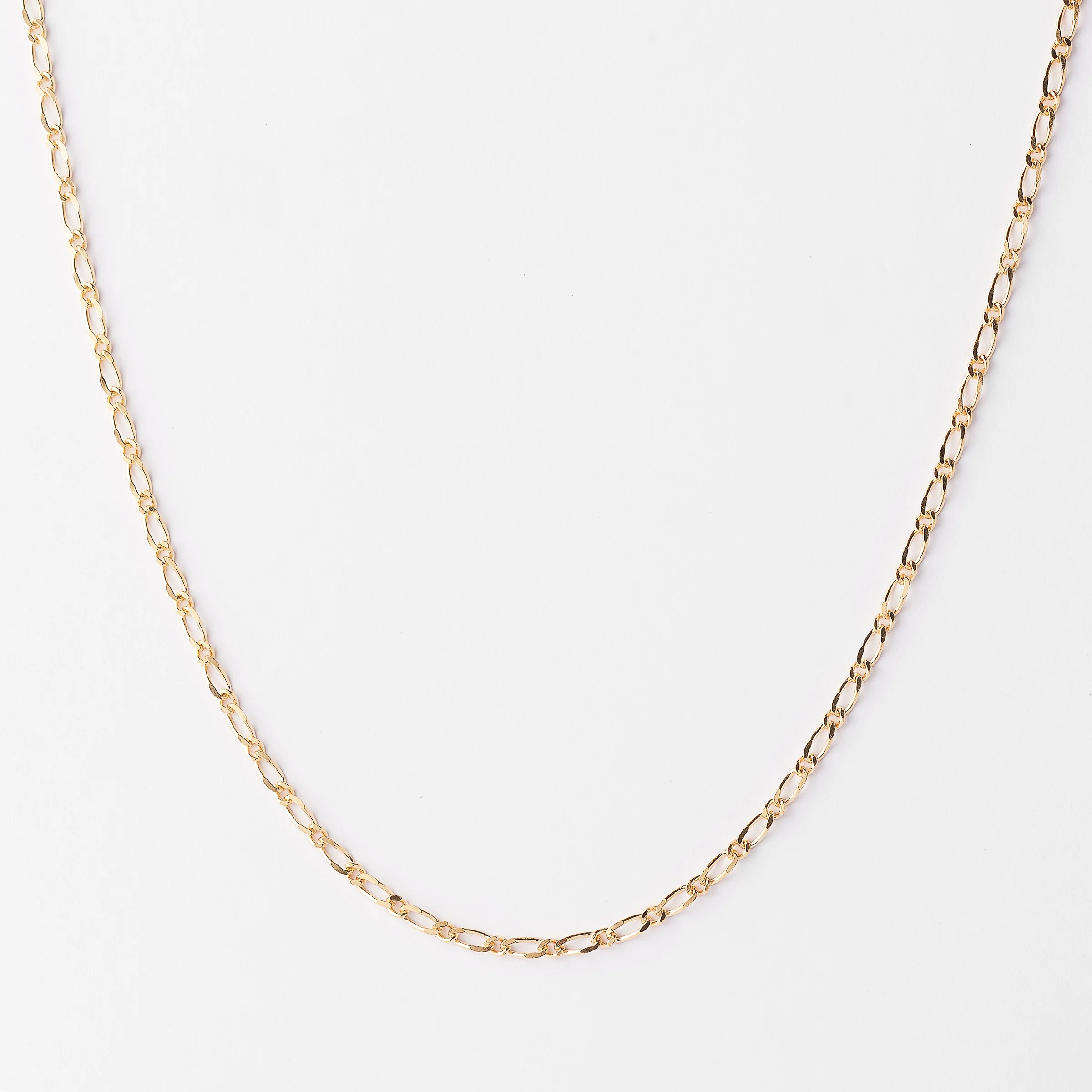 9K Yellow Gold Diamond Cut 1+1 Figaro Chain - Image 3