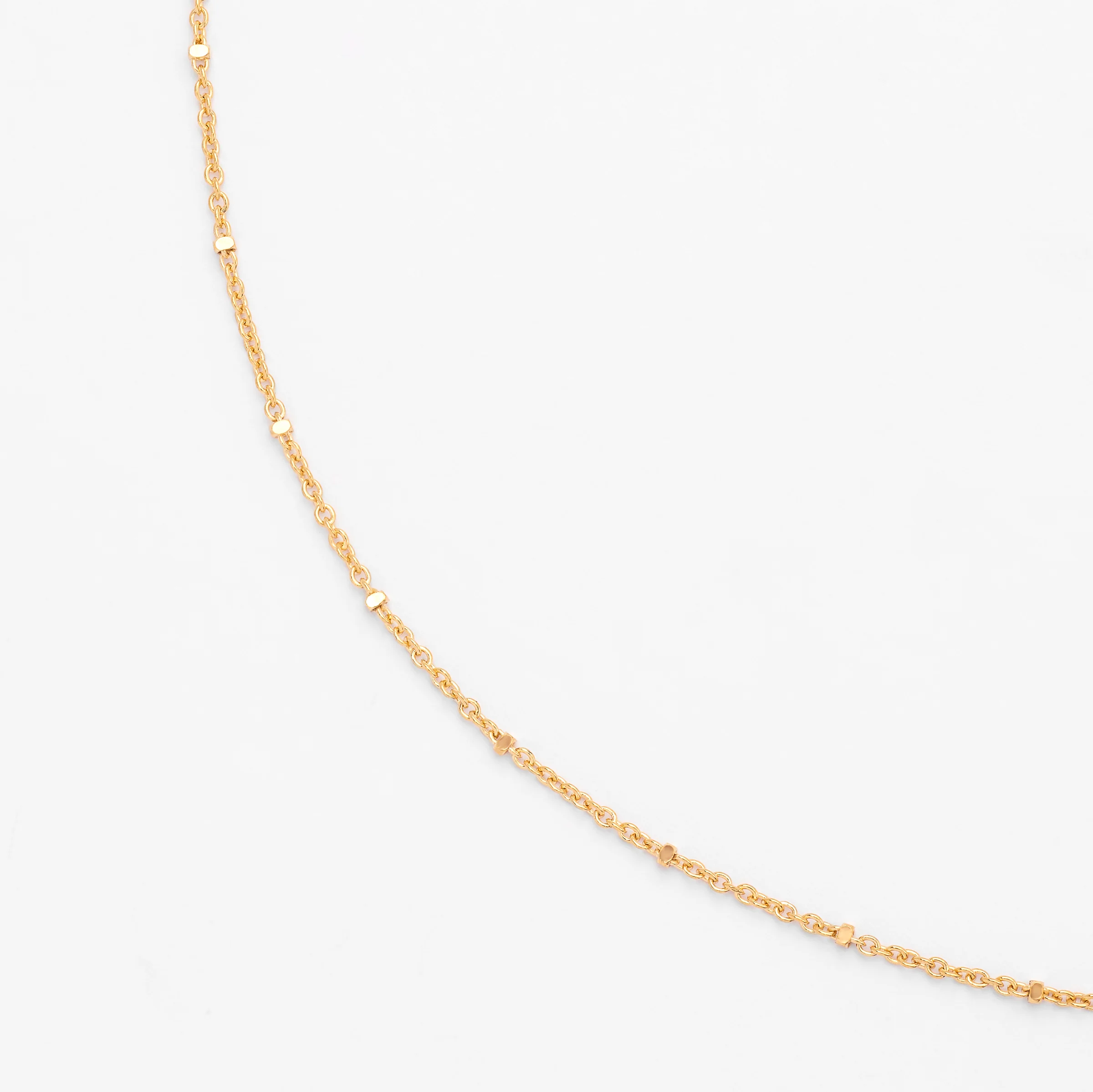 9K Yellow Gold 50cm Tight Squared Ball Cable Chain 1.5mm - Image 3