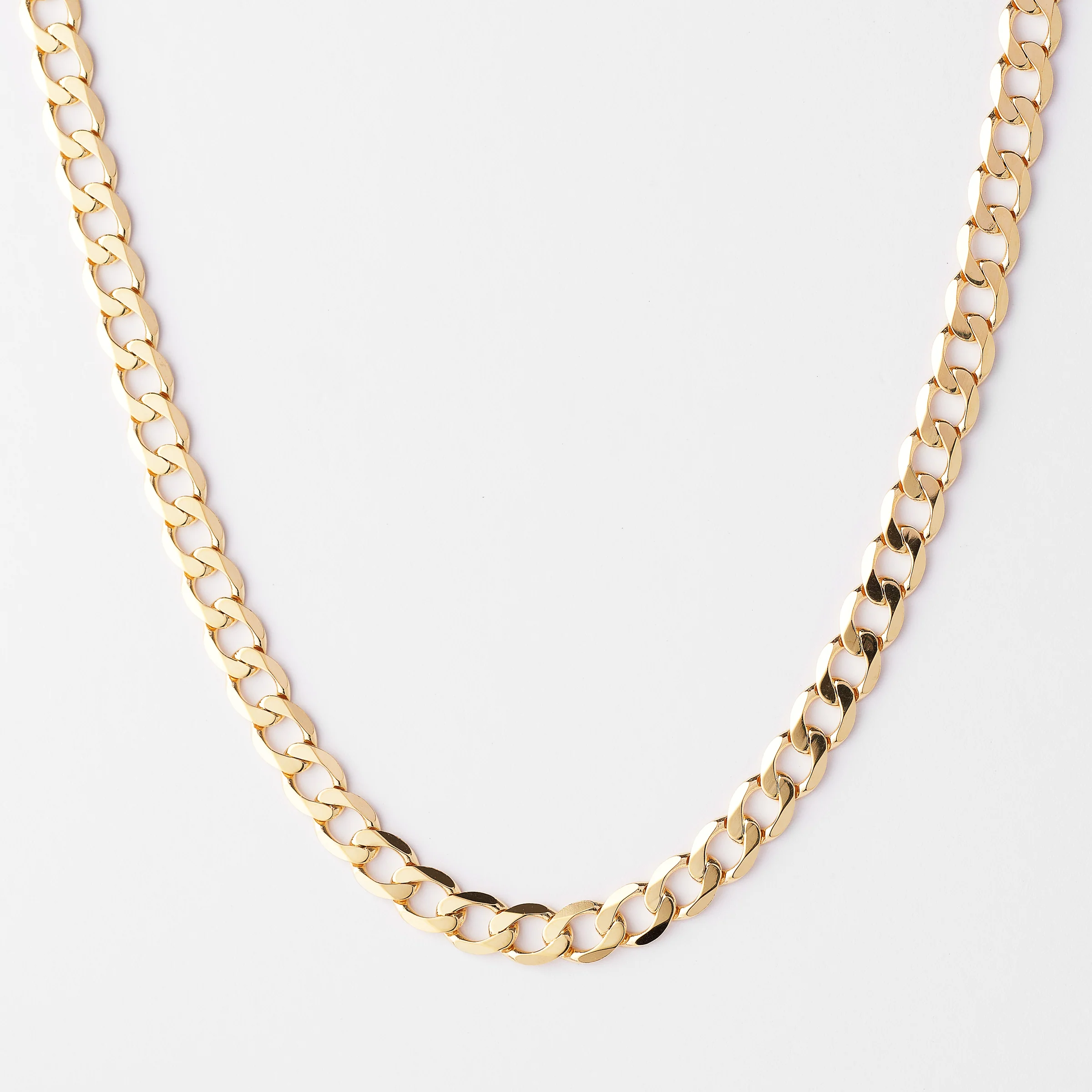 9K Yellow Gold 55cm Diamond Cut 6 Sided Curb Chain 5mm - Image 3