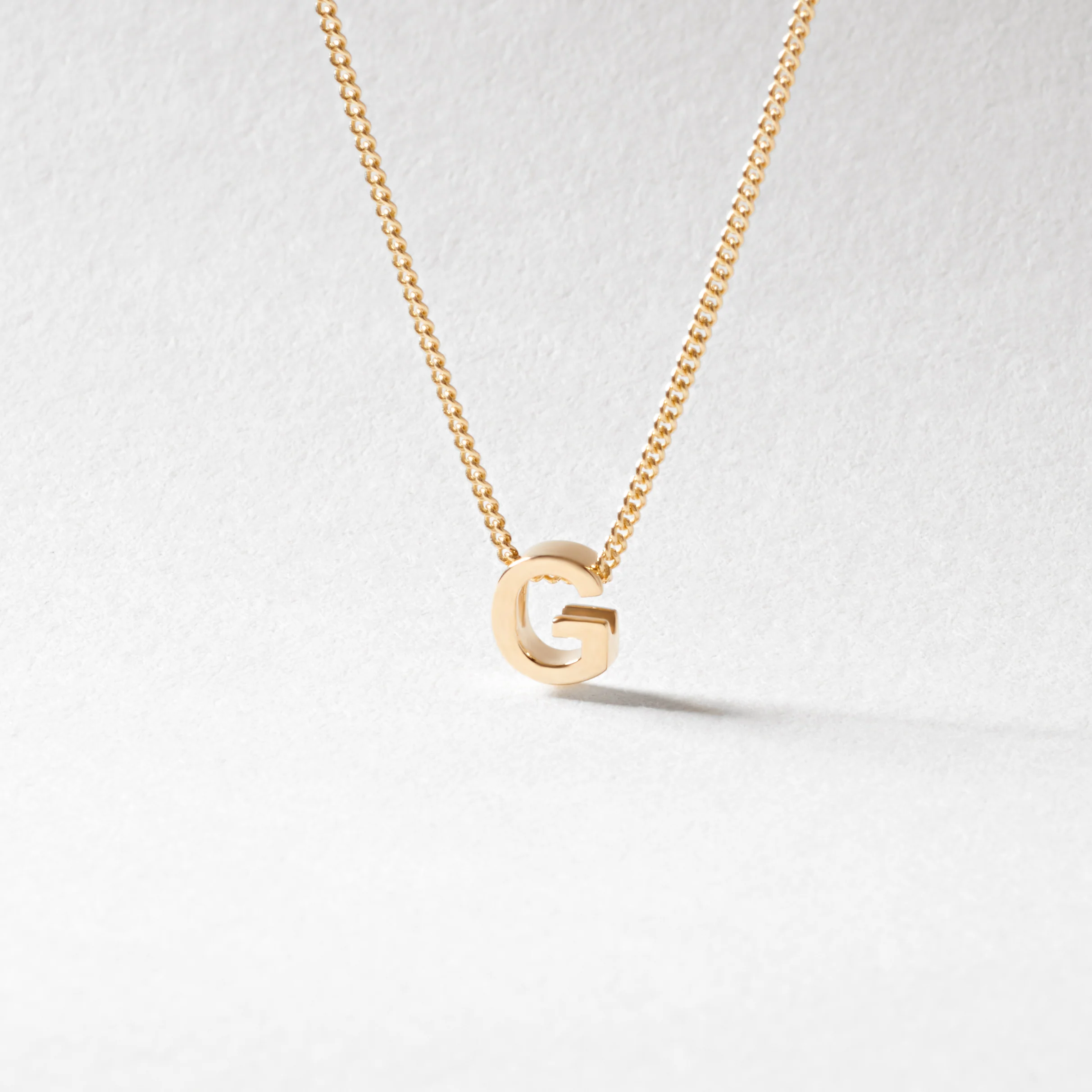 9K Yellow Gold 6mm Slider Initial G with Chain 45cm - Image 2