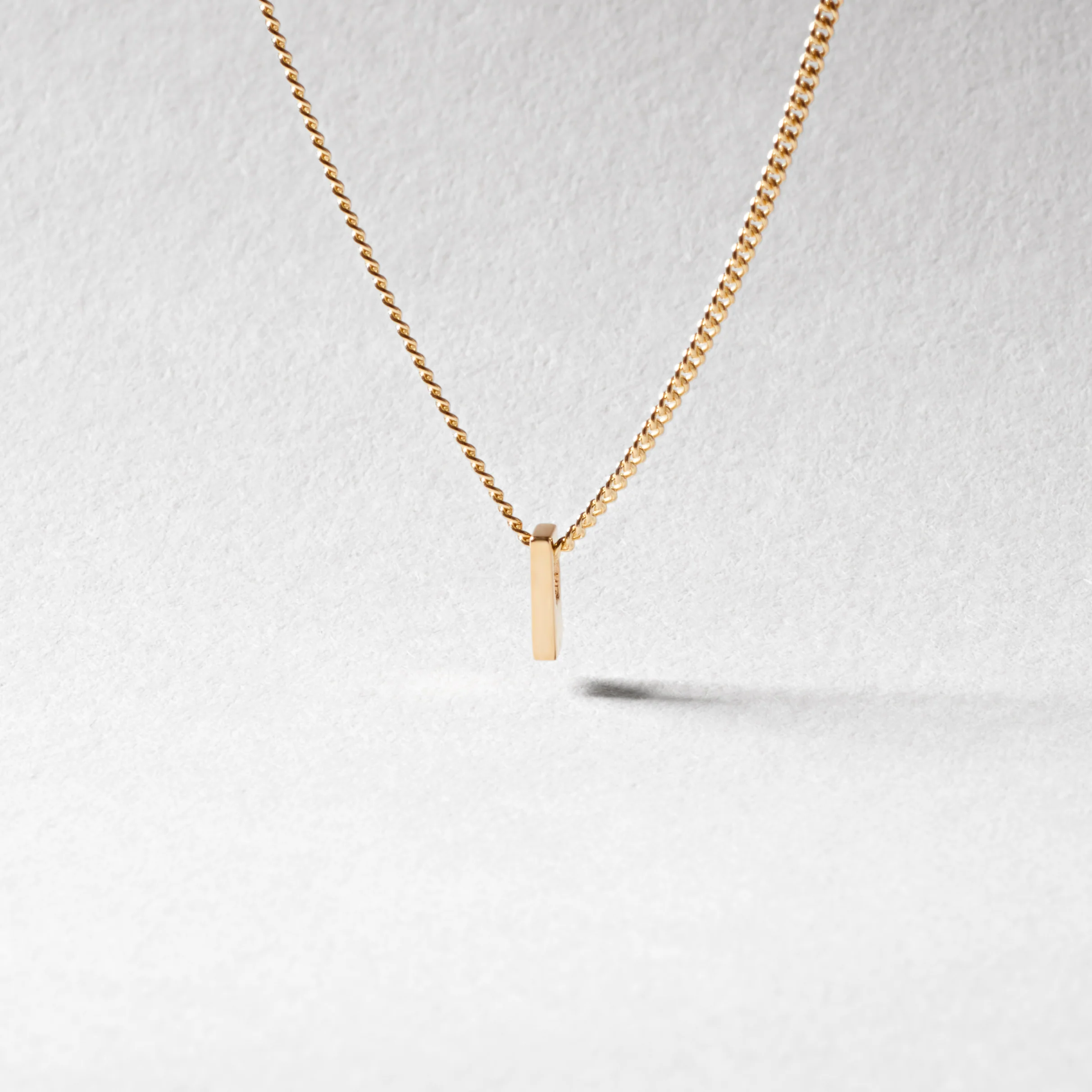 9K Yellow Gold 6mm Slider Initial I with Chain 45cm - Image 2