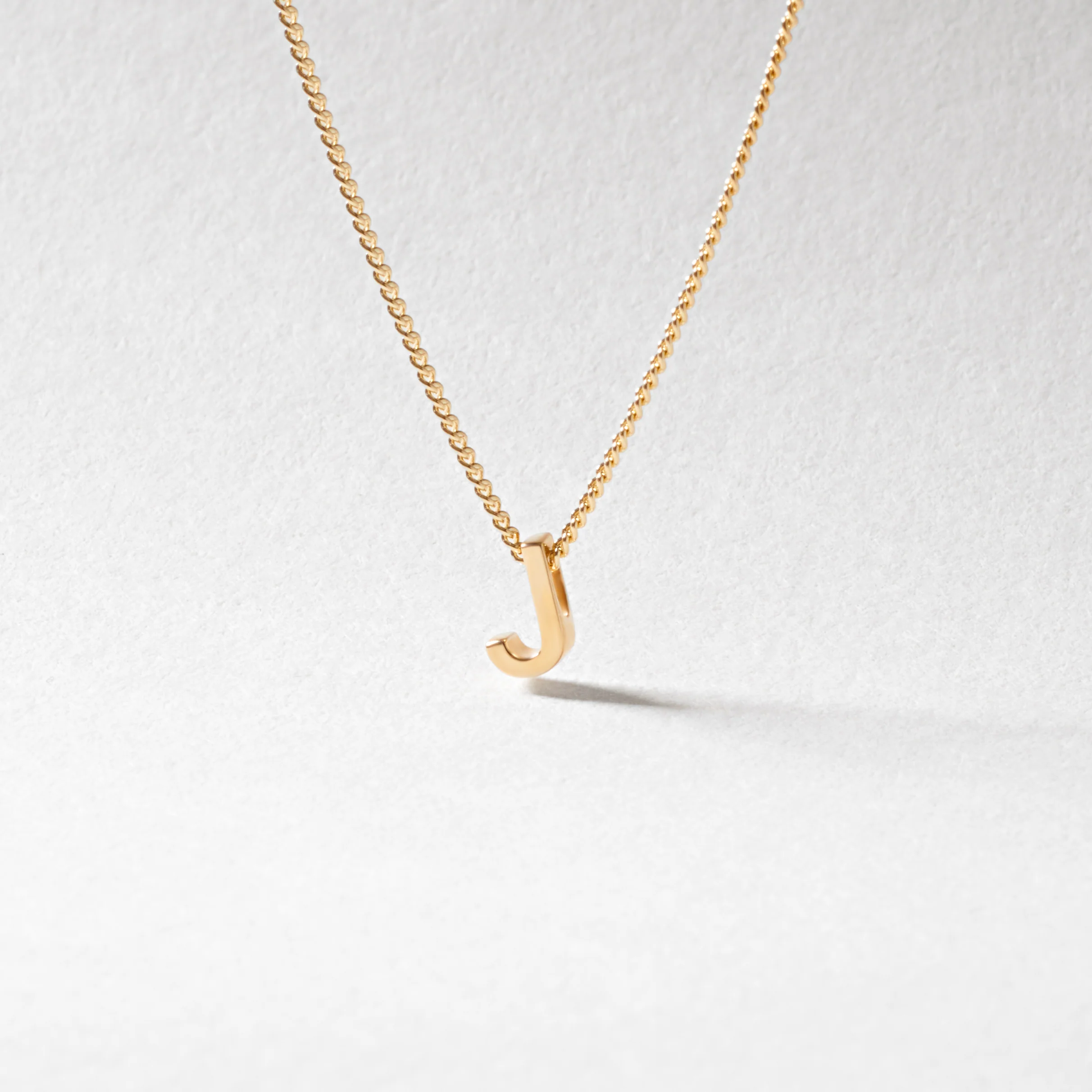 9K Yellow Gold 6mm Slider Initial J with Chain 45cm - Image 3