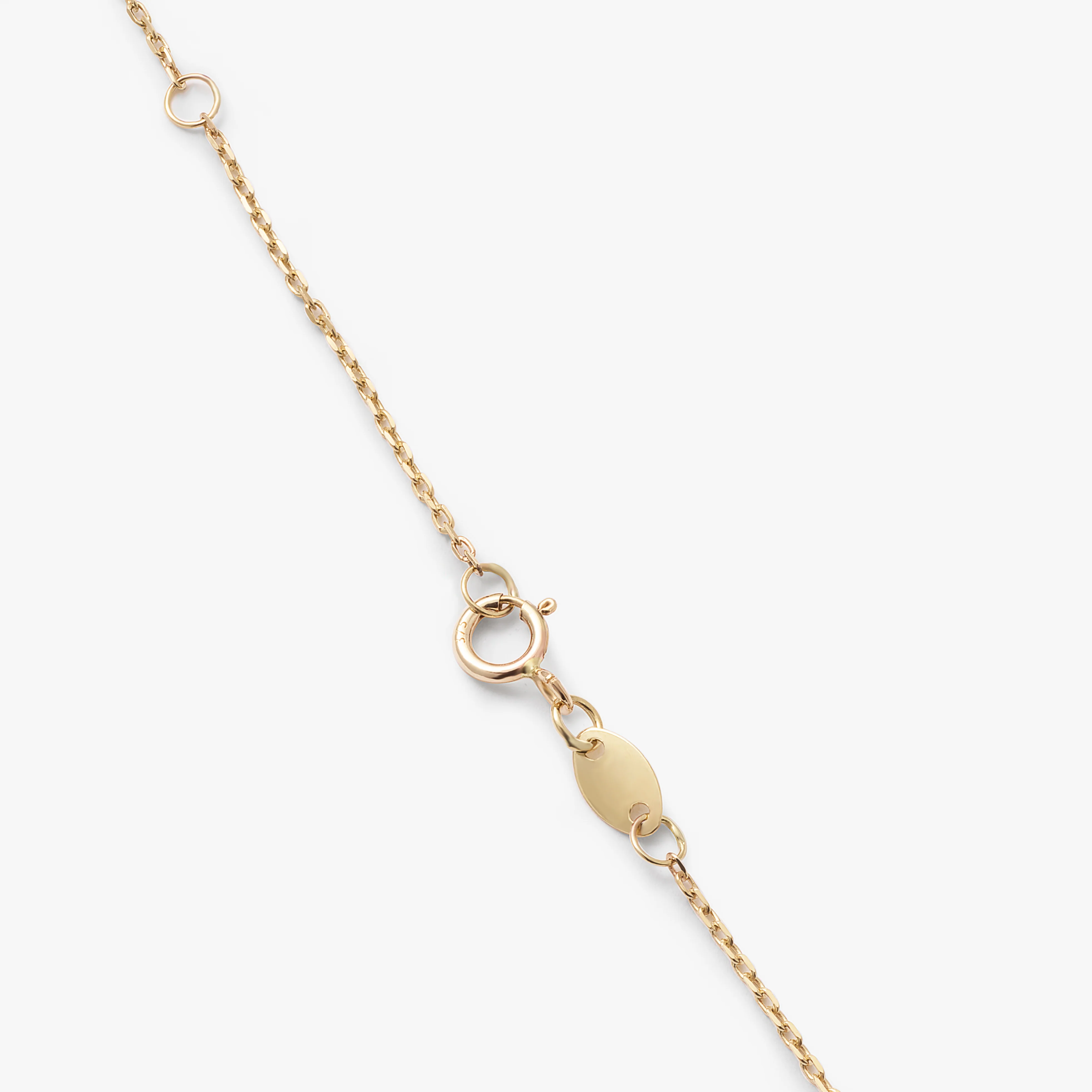 9K Yellow Gold Baroque Pearl Station Necklace 45cm - Image 3