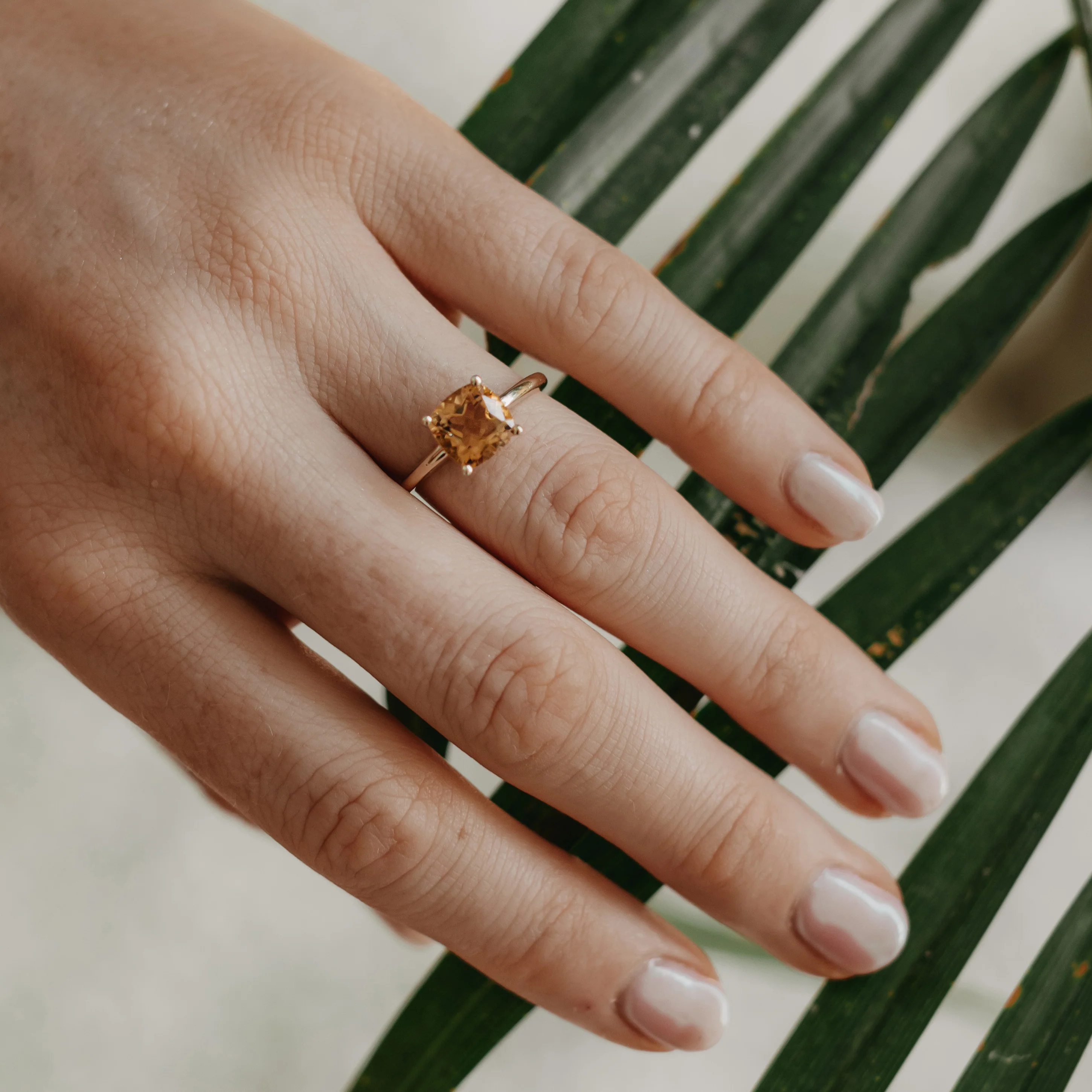 9K Yellow Gold Citrine November Birthstone Ring - Image 2
