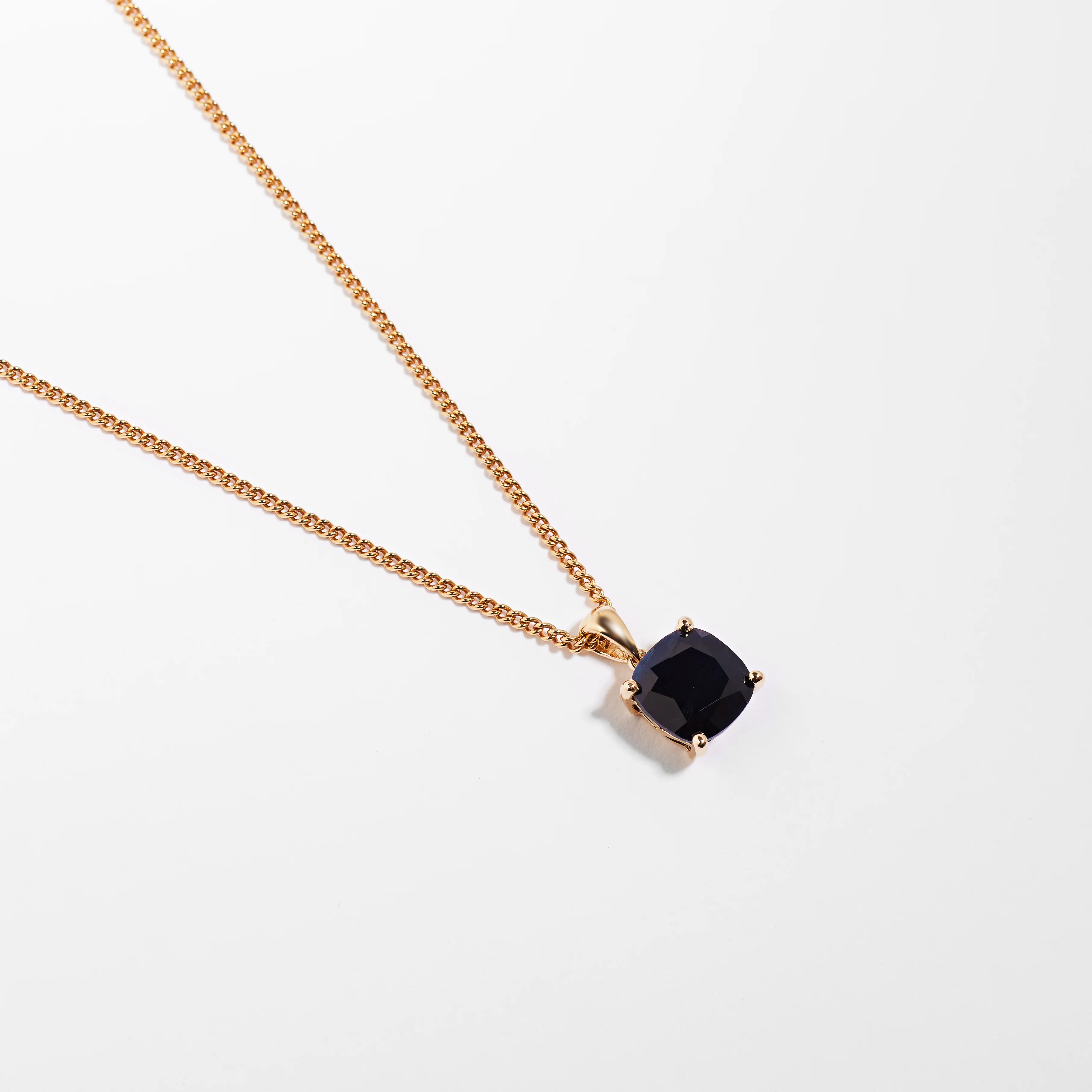 9K Yellow Gold Sapphire September Birthstone Pendant - Image 3
