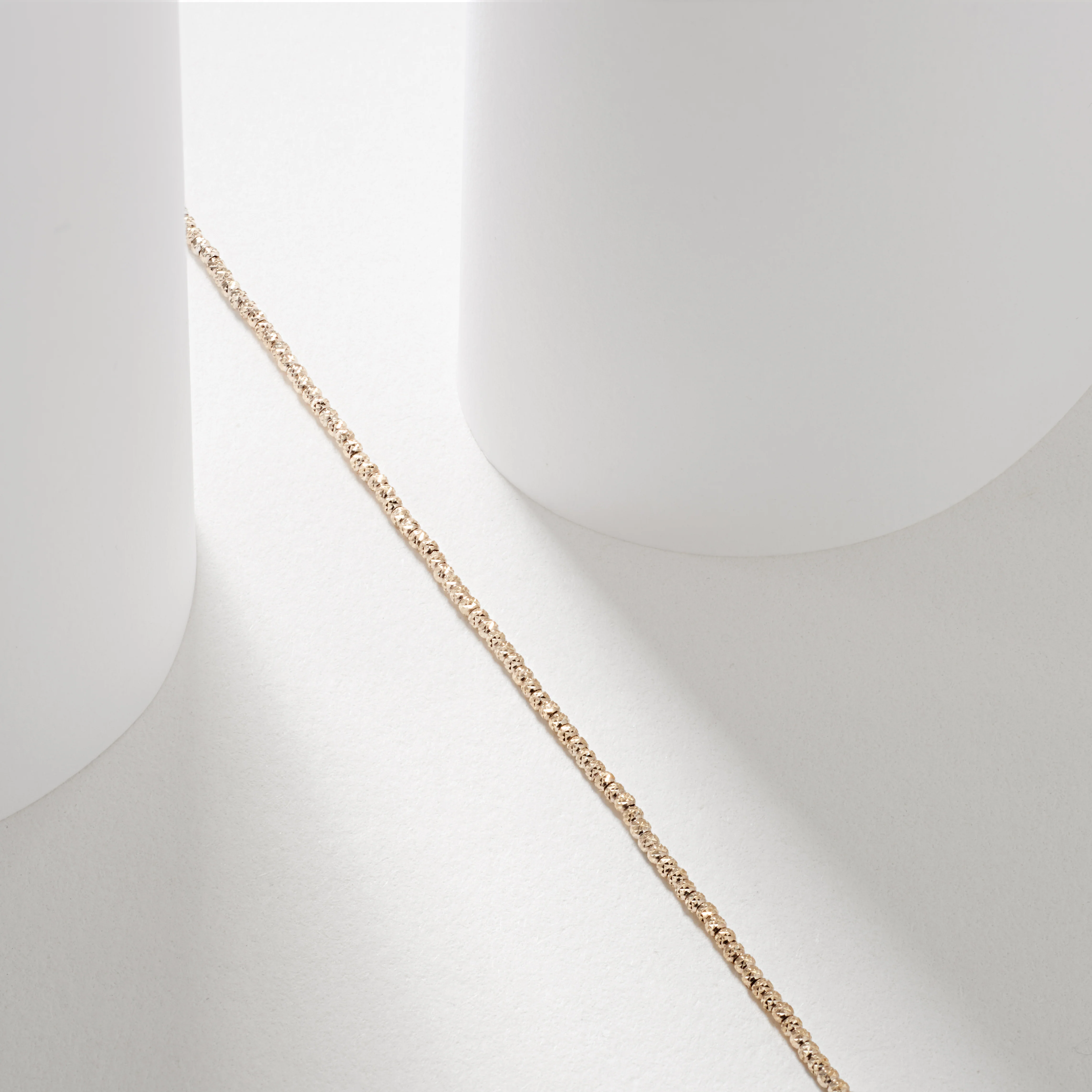 9K Yellow Gold Diamond Cut Sparkle Necklace 45cm - Image 3