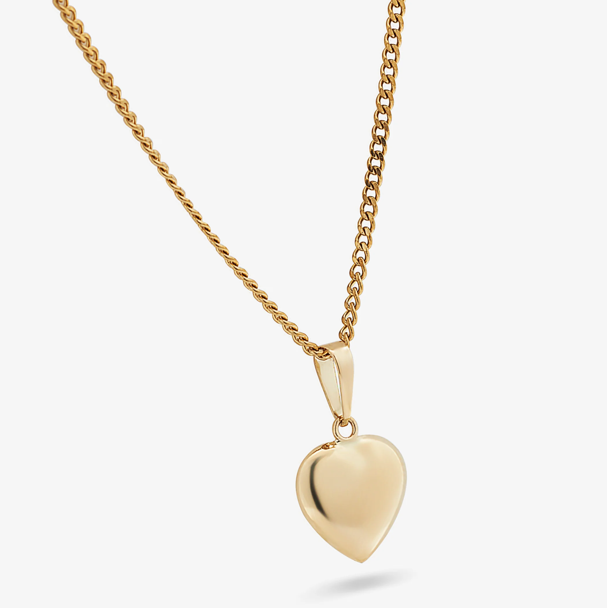 9K Yellow Gold Small Heart Pendant 9mm - Image 3