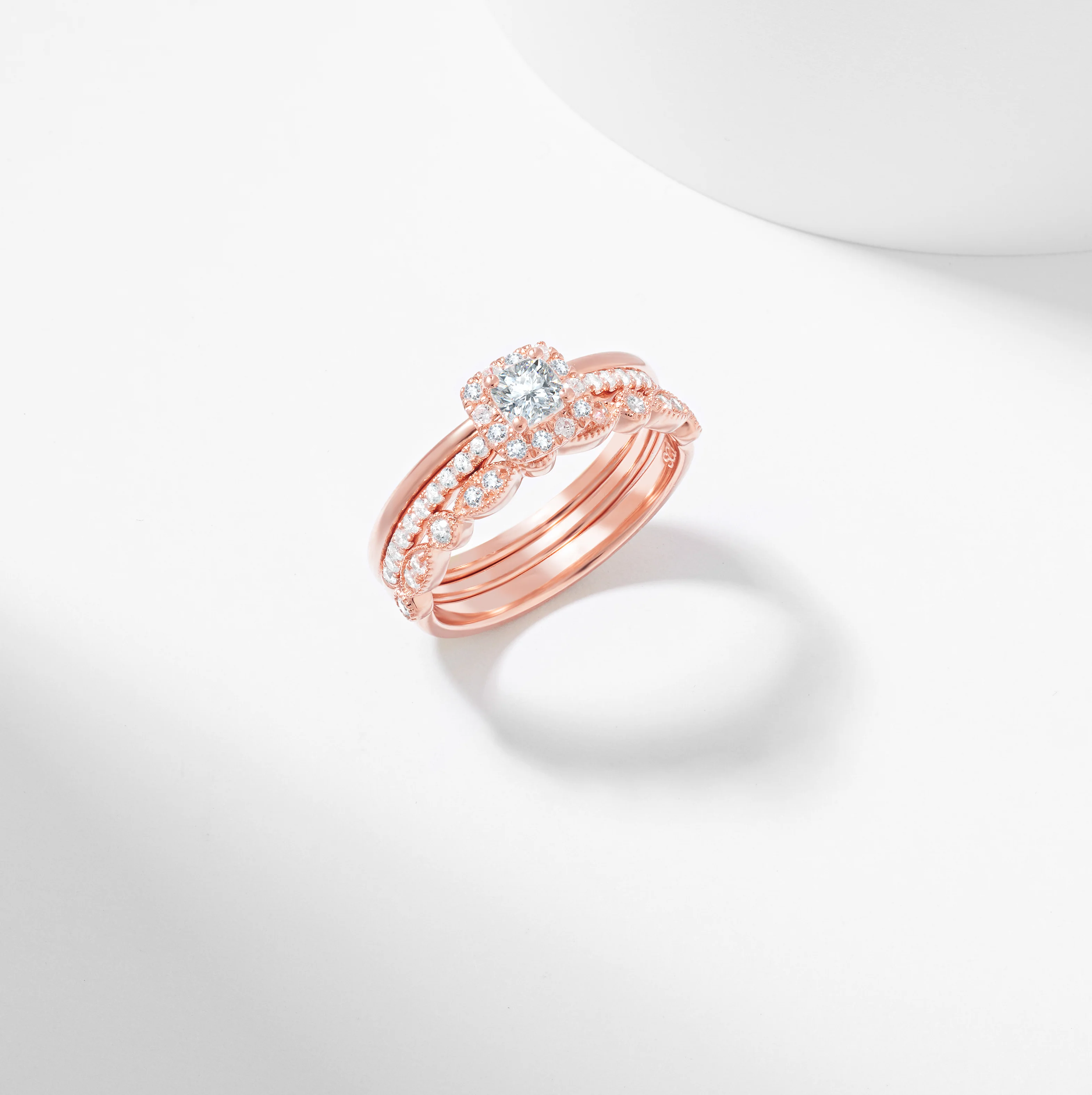 Cushion Cut Diamond Halo Bridal Set 1.0tdw - Image 5