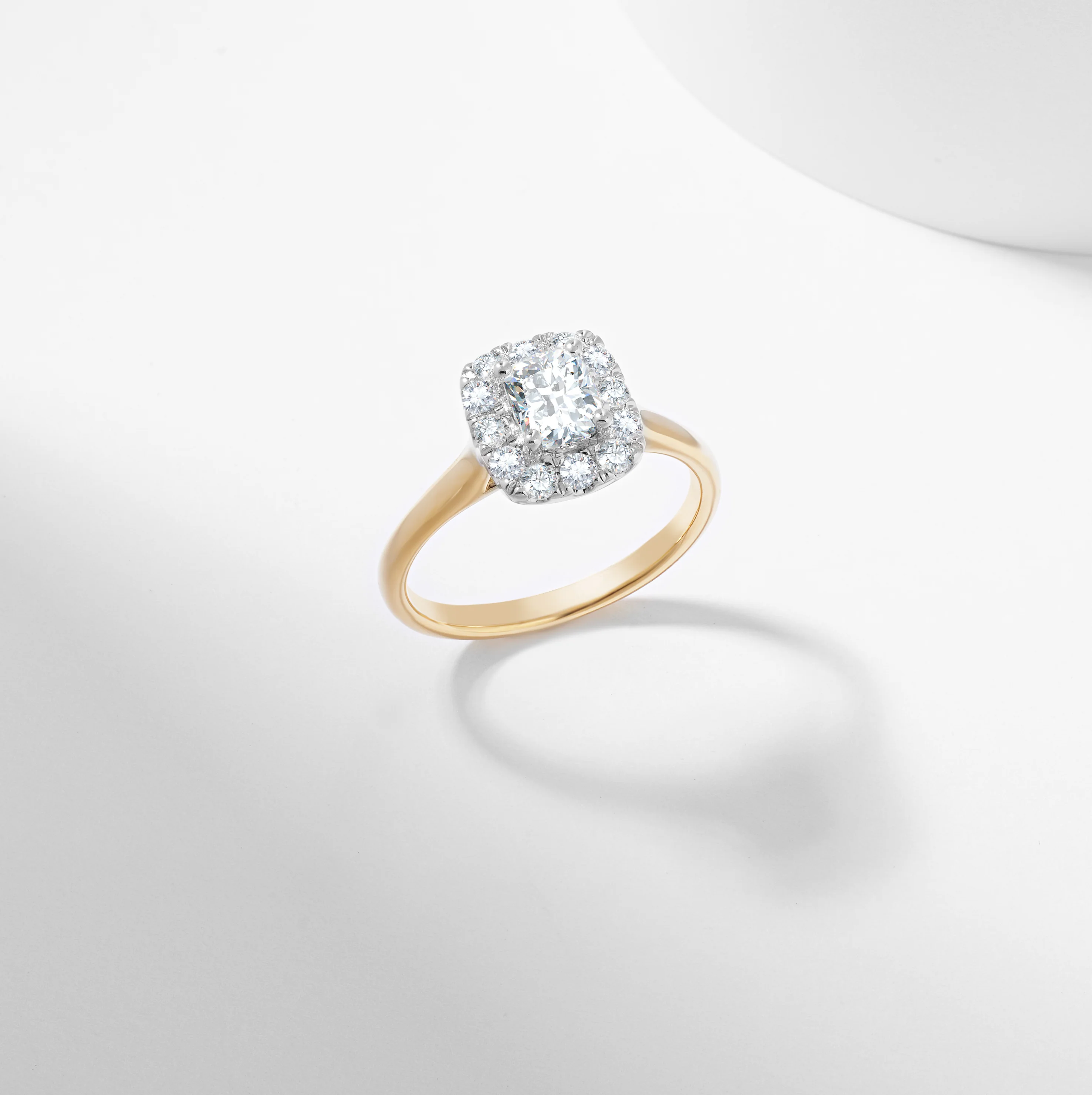 Cushion Lab Grown Diamond Halo Engagement Ring 1.1tdw - Image 6