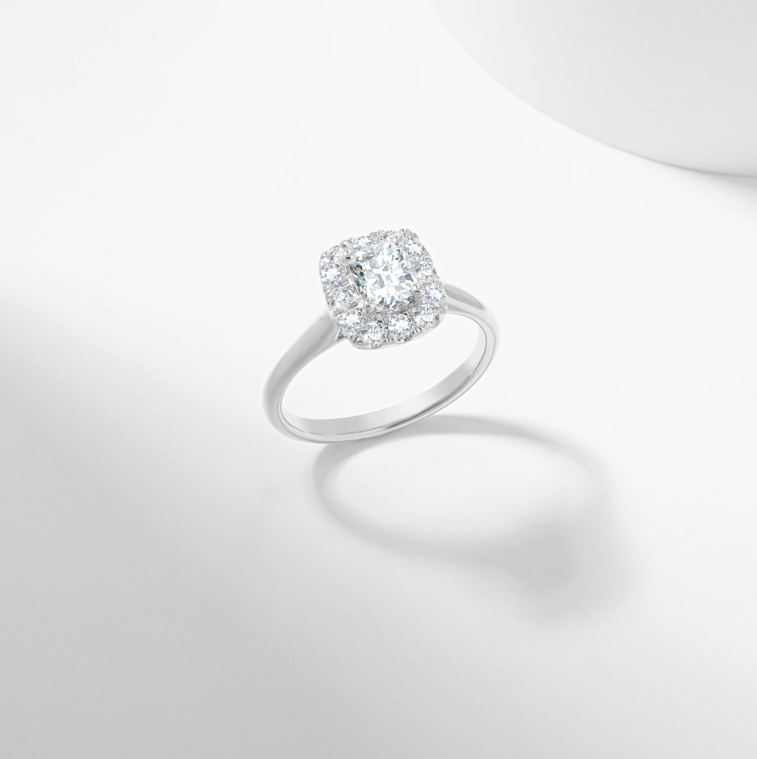 Cushion Lab Grown Diamond Halo Engagement Ring 1.1tdw - Image 7
