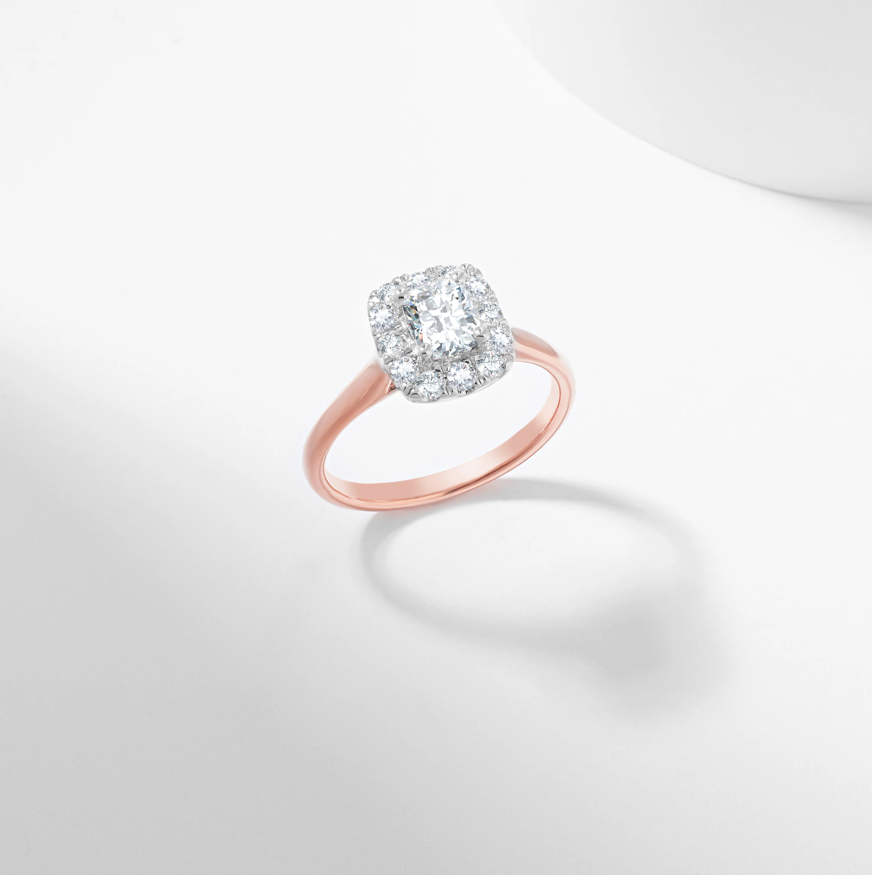 Cushion Lab Grown Diamond Halo Engagement Ring 1.1tdw - Image 8