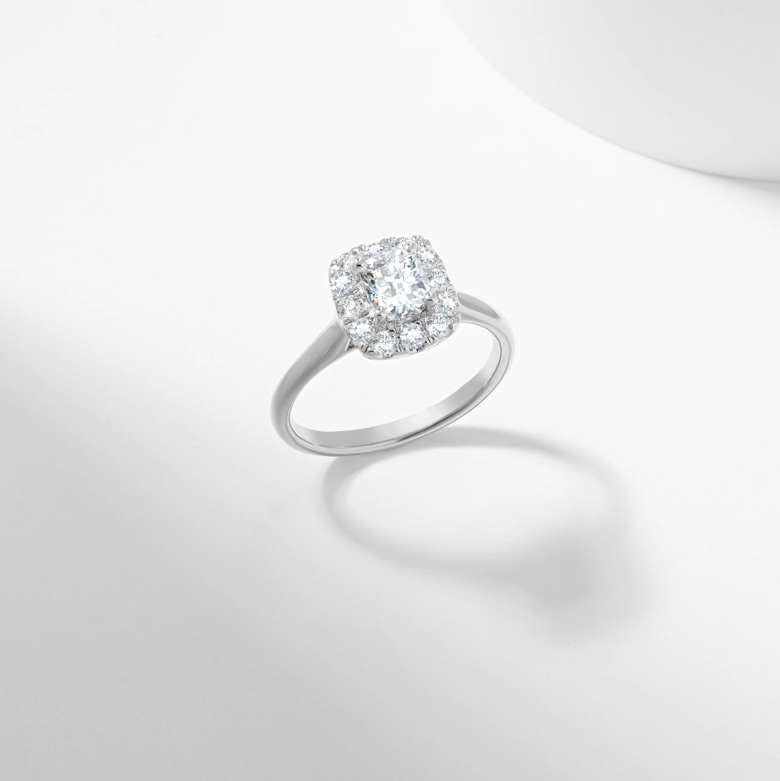 Cushion Lab Grown Diamond Halo Engagement Ring 1.1tdw - Image 9