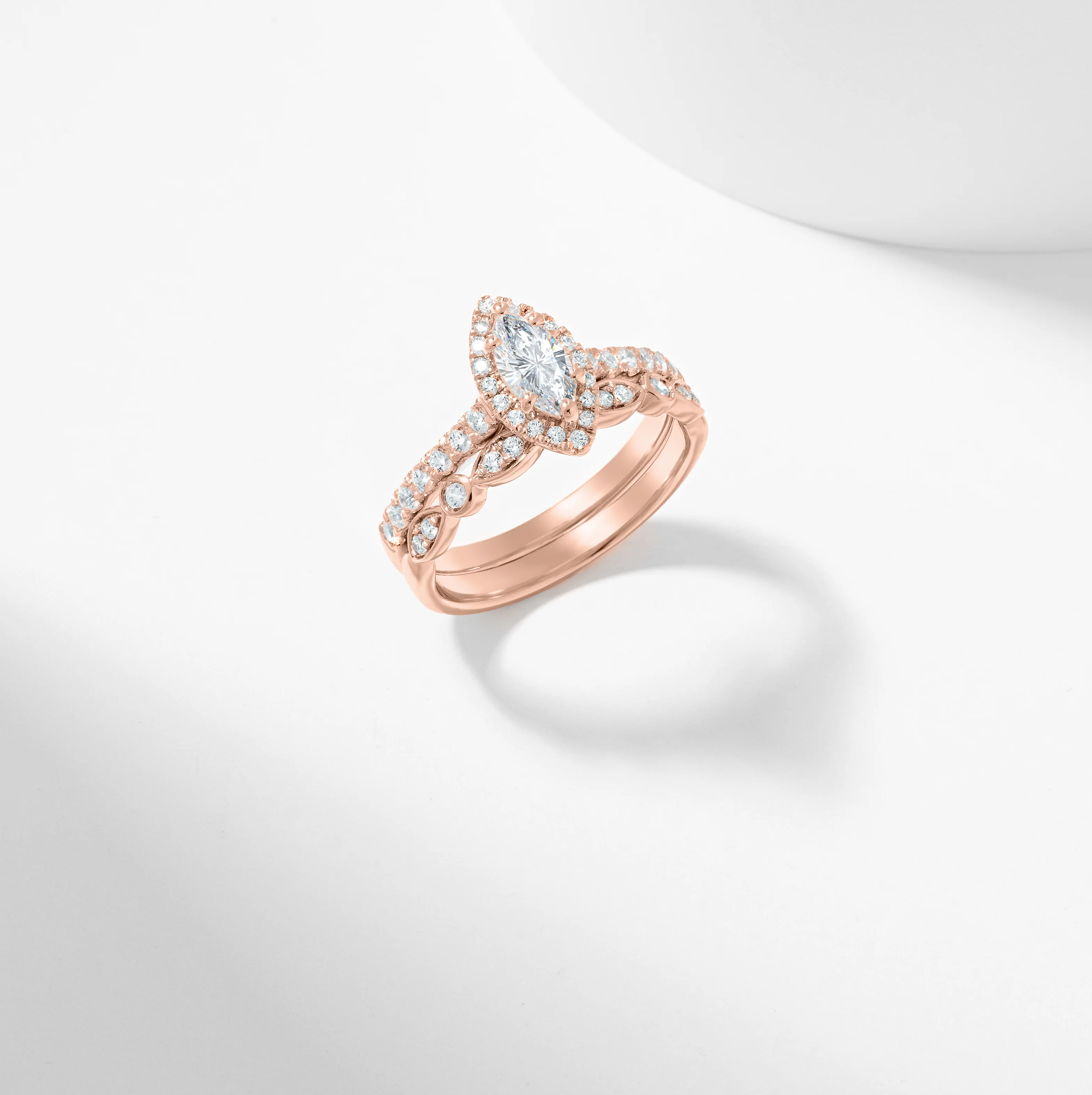 Marquise Diamond Halo Bridal Set 1.0tdw - Image 3