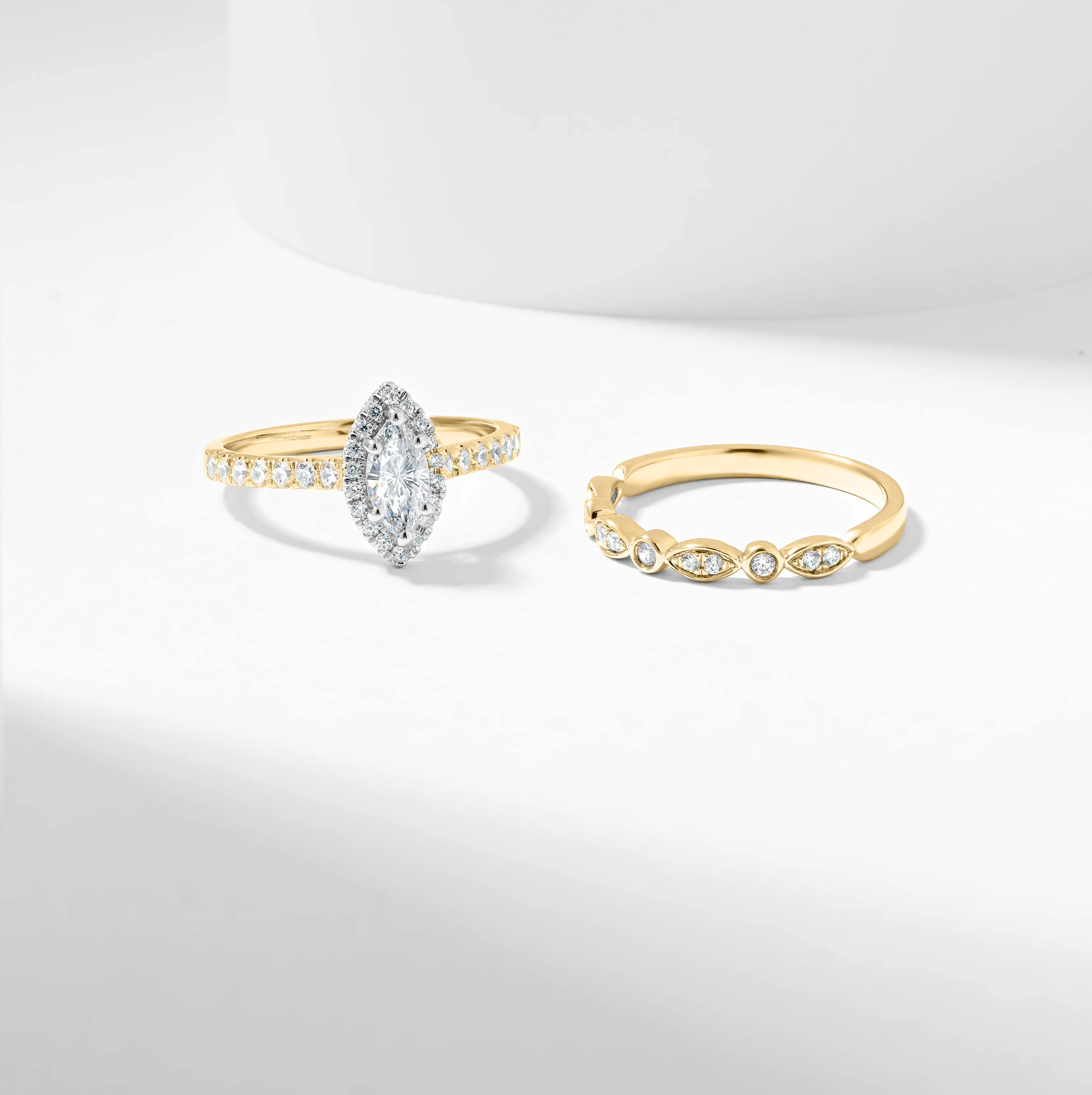 Marquise Diamond Halo Bridal Set 1.0tdw - Image 9