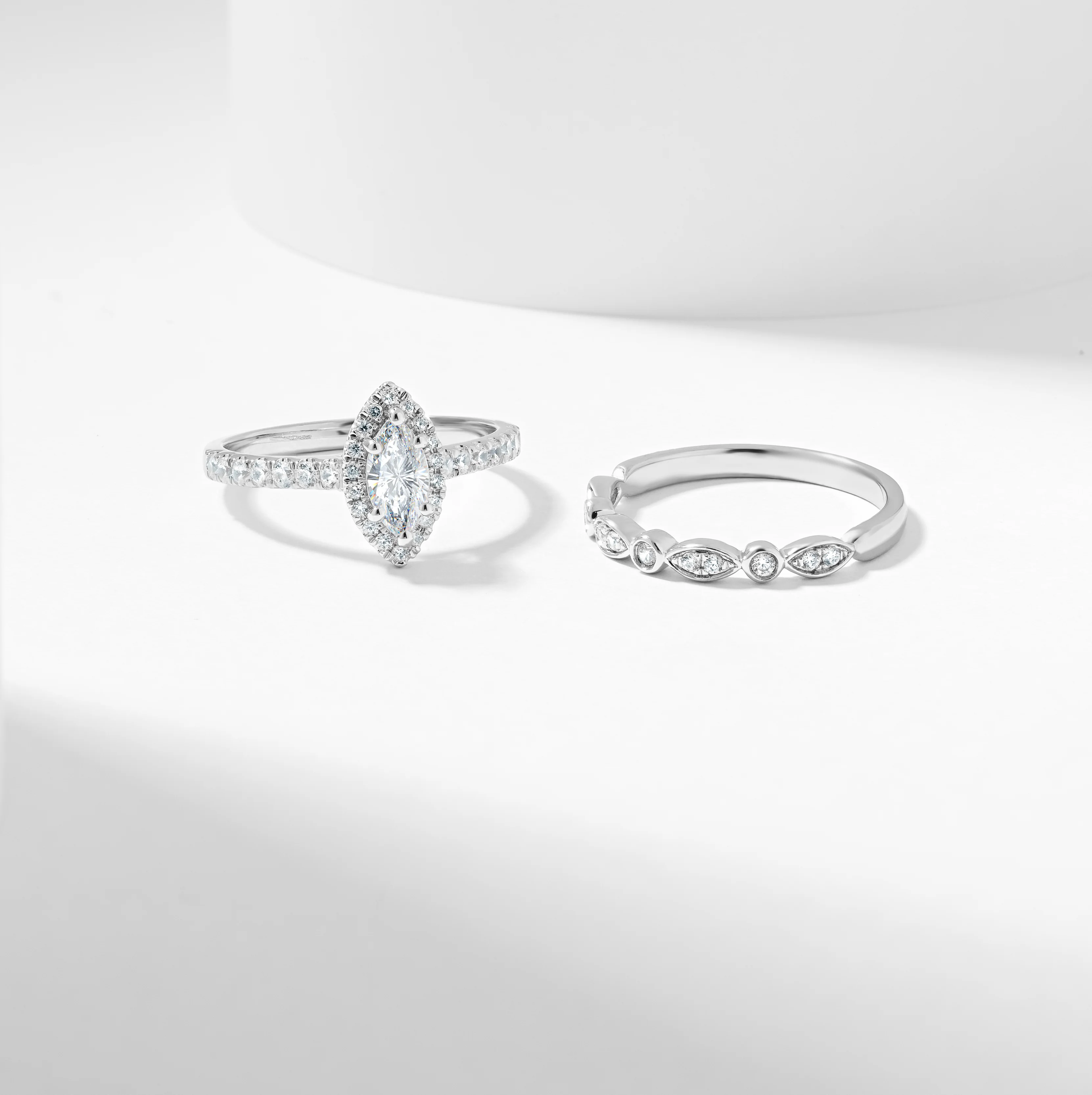 Marquise Diamond Halo Bridal Set 1.0tdw - Image 8