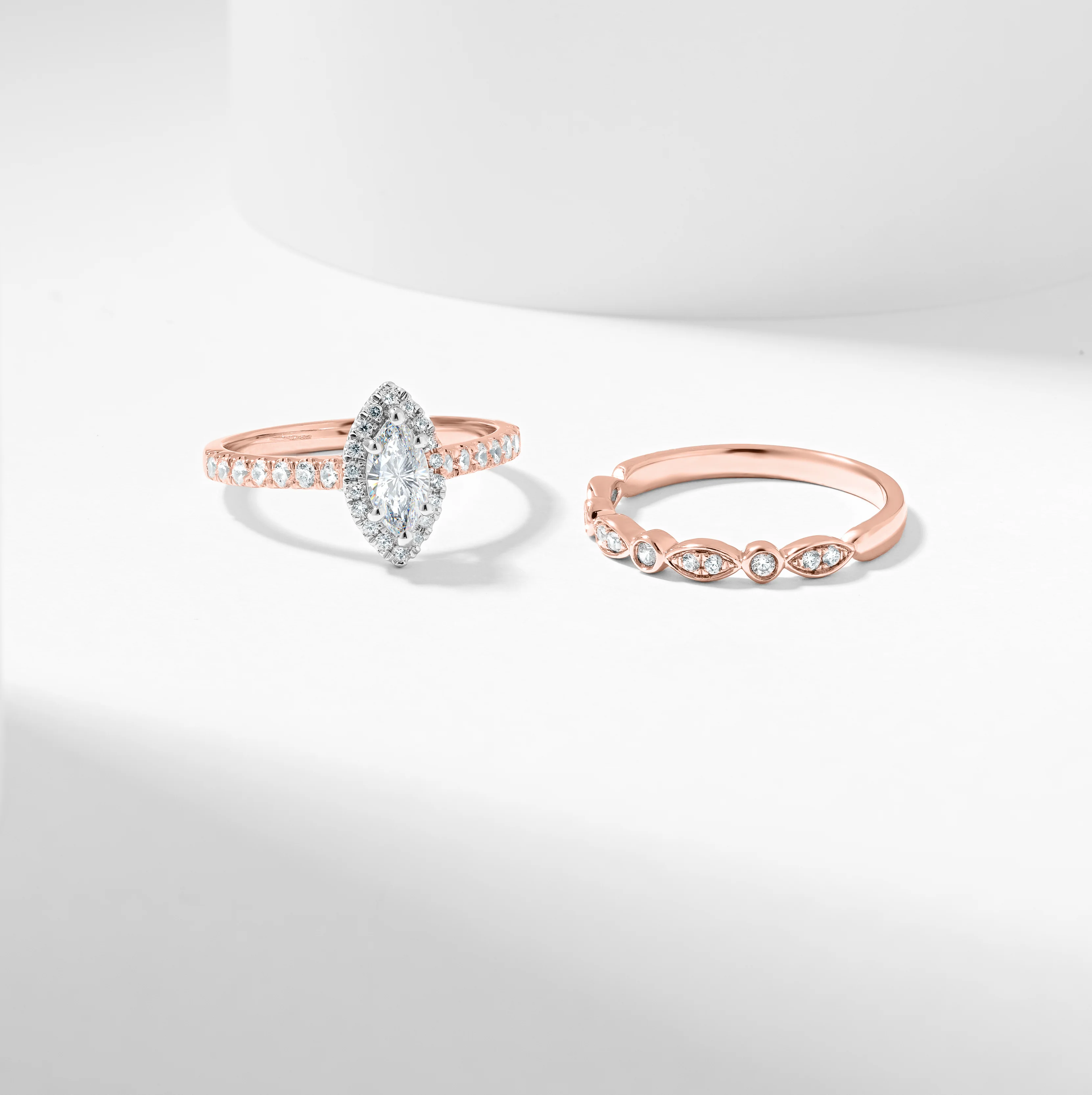 Marquise Diamond Halo Bridal Set 1.0tdw - Image 6