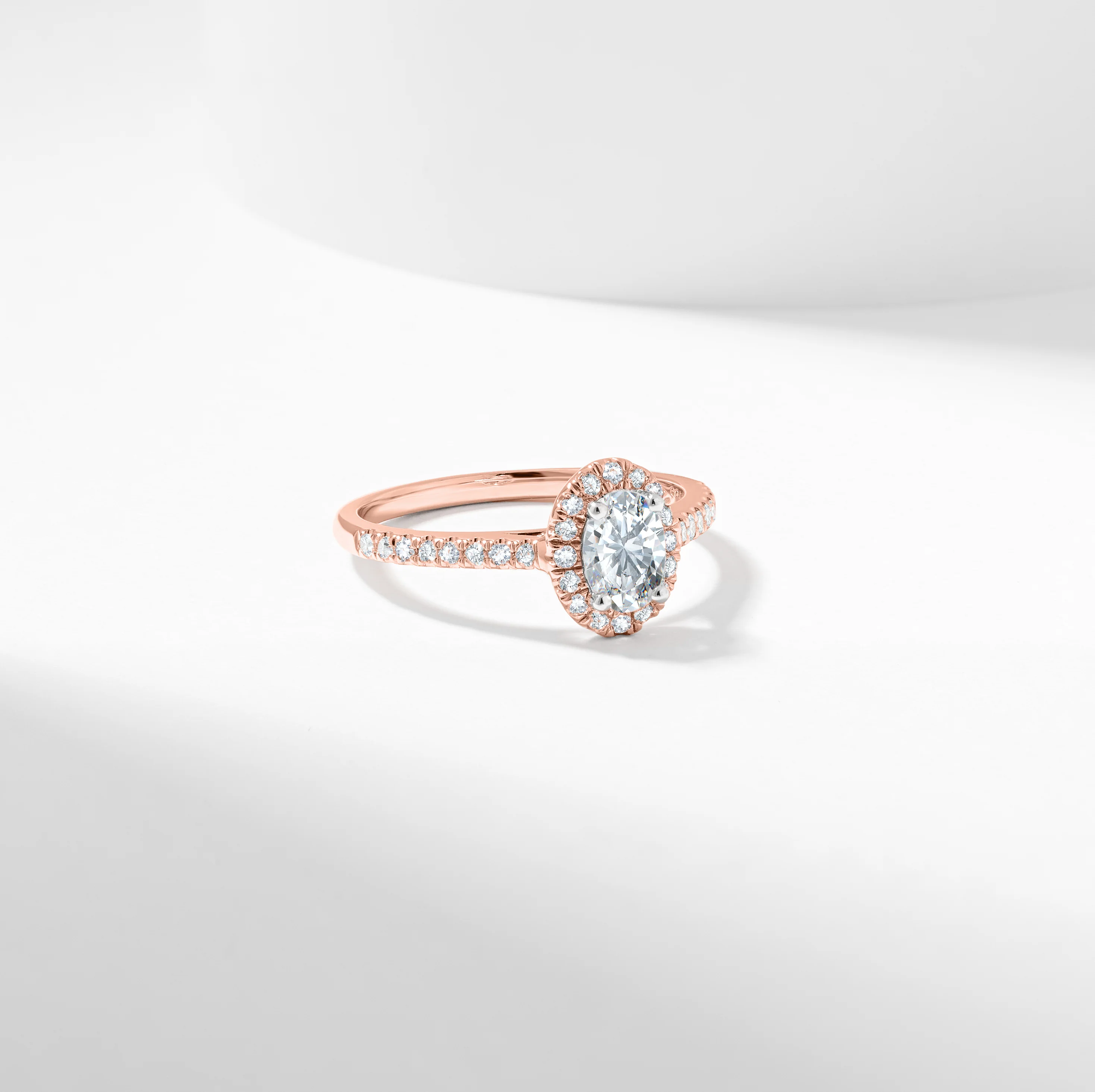 Oval Diamond Halo Engagement Ring 0.89tdw - Image 4