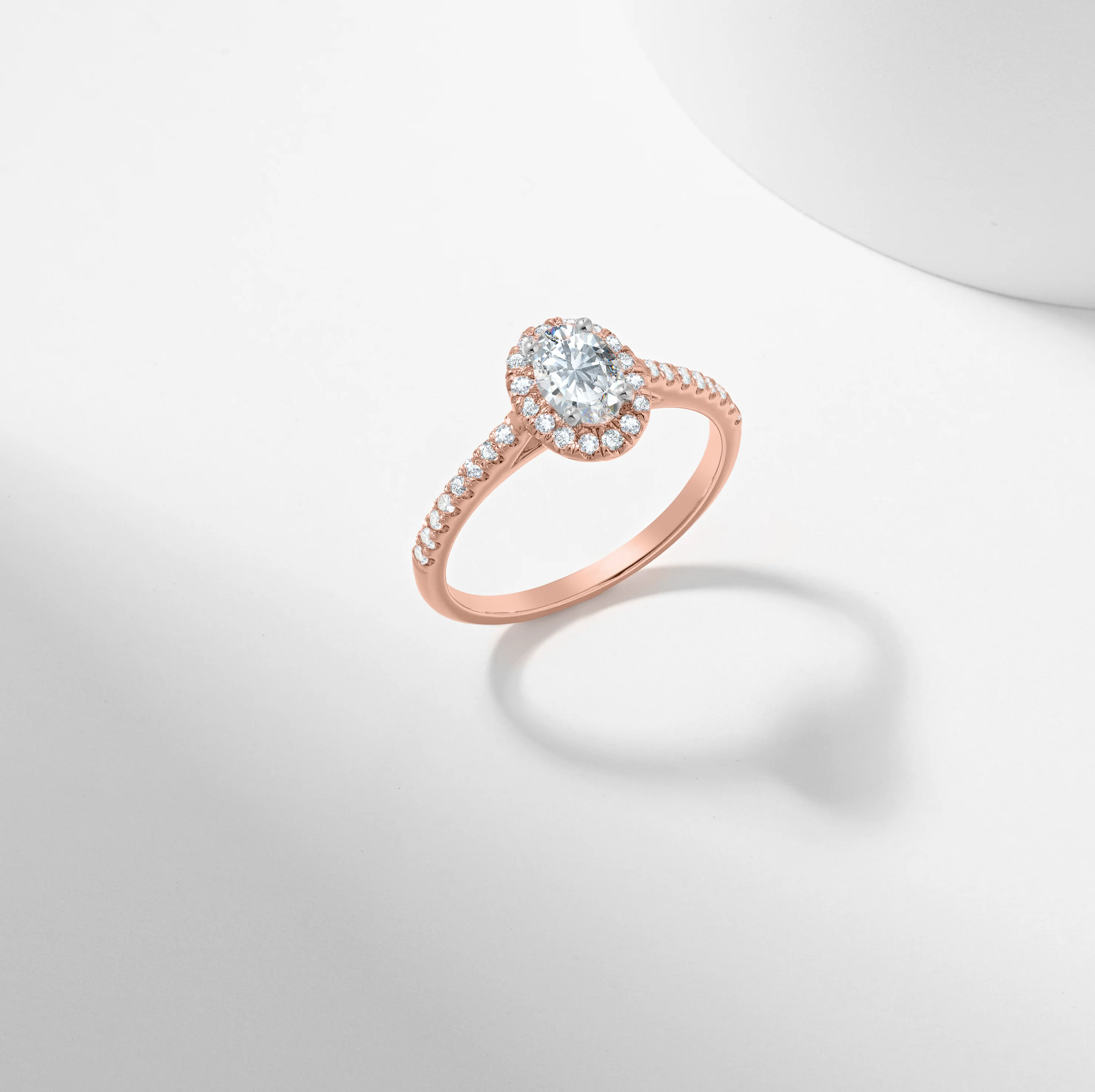 Oval Diamond Halo Engagement Ring 0.89tdw - Image 8