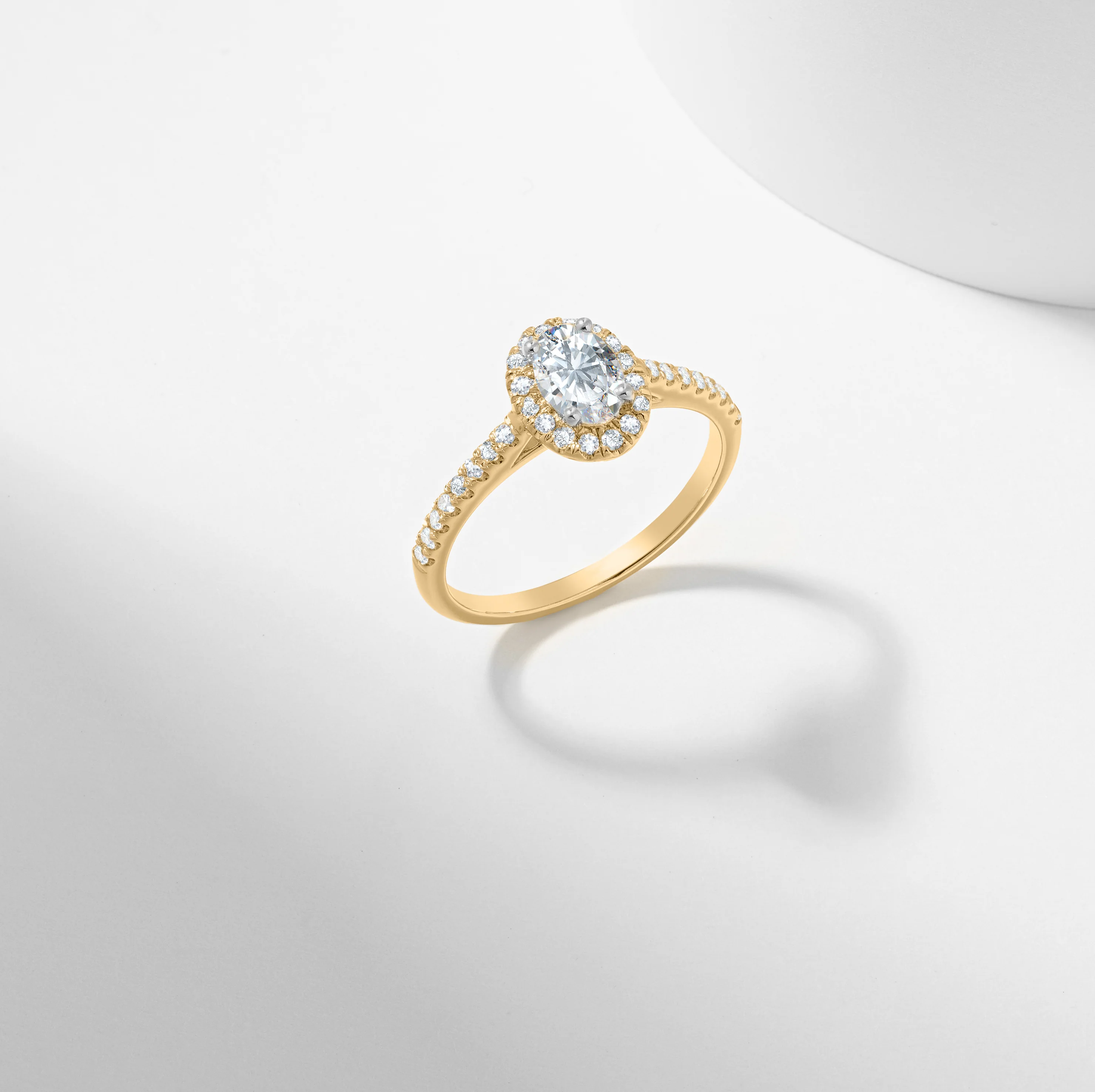 Oval Diamond Halo Engagement Ring 0.89tdw - Image 6