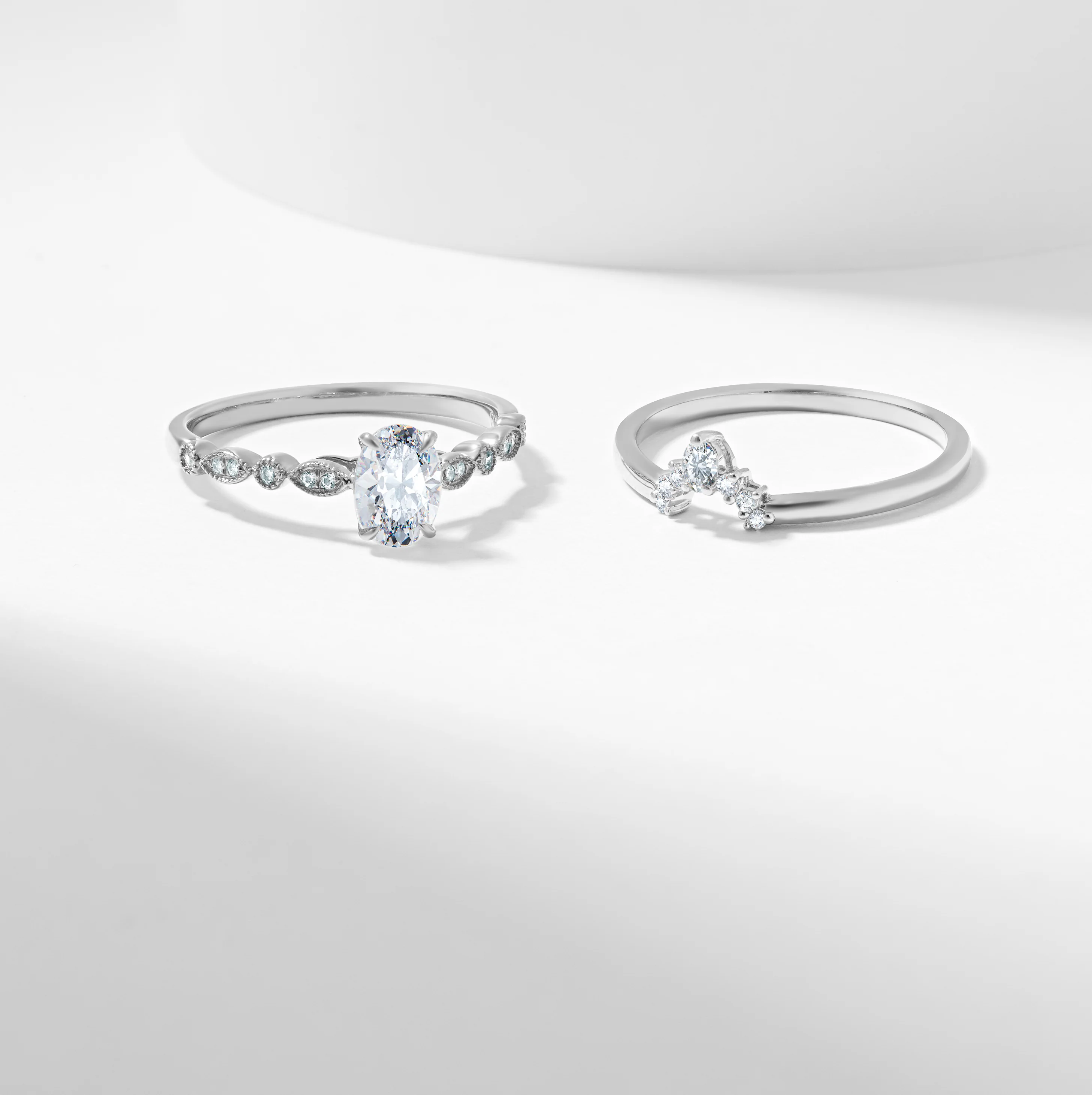 Oval Diamond Tiara Bridal Set 0.97tdw - Image 6