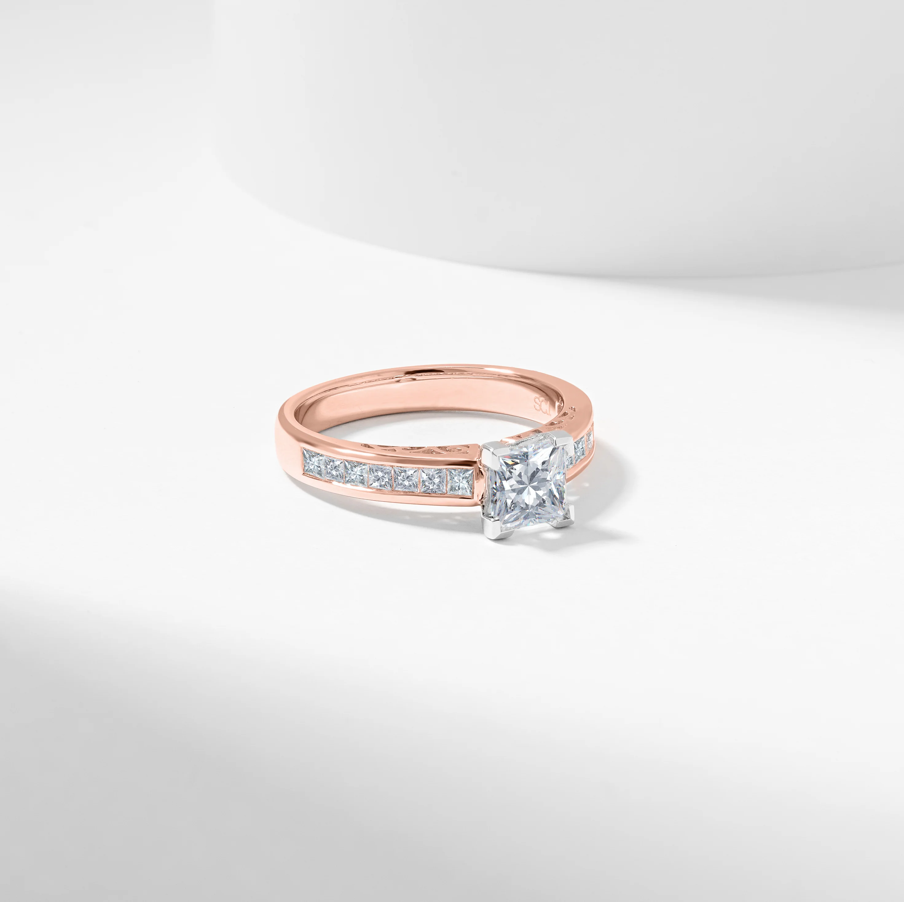 Princess Cut Diamond Solitaire With Shoulder Accents Engagement Ring 1.5tdw - Image 3