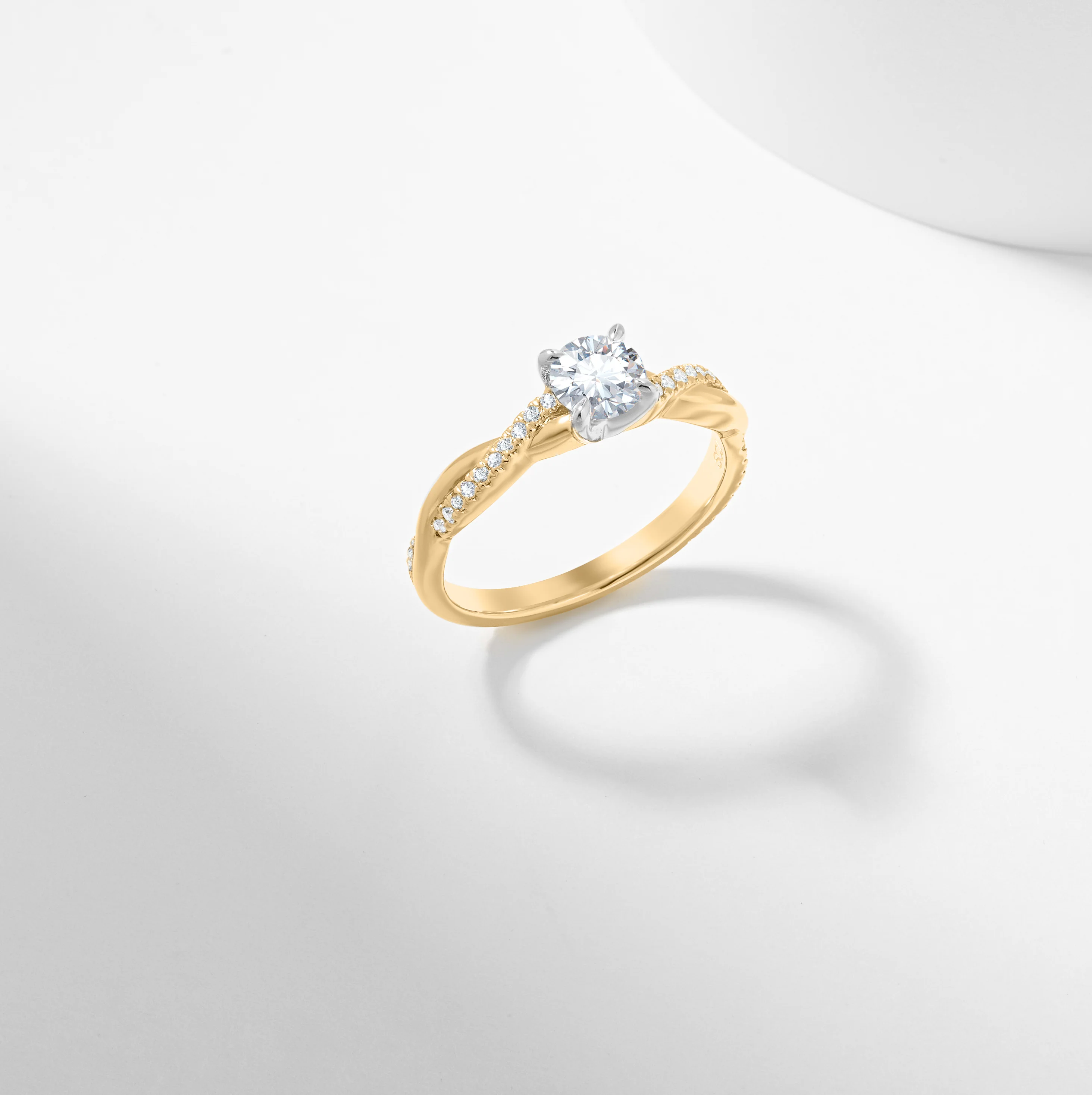 18k Rose Gold Round Brilliant Diamond Entwined Band Engagement Ring 0.65tdw - Image 8