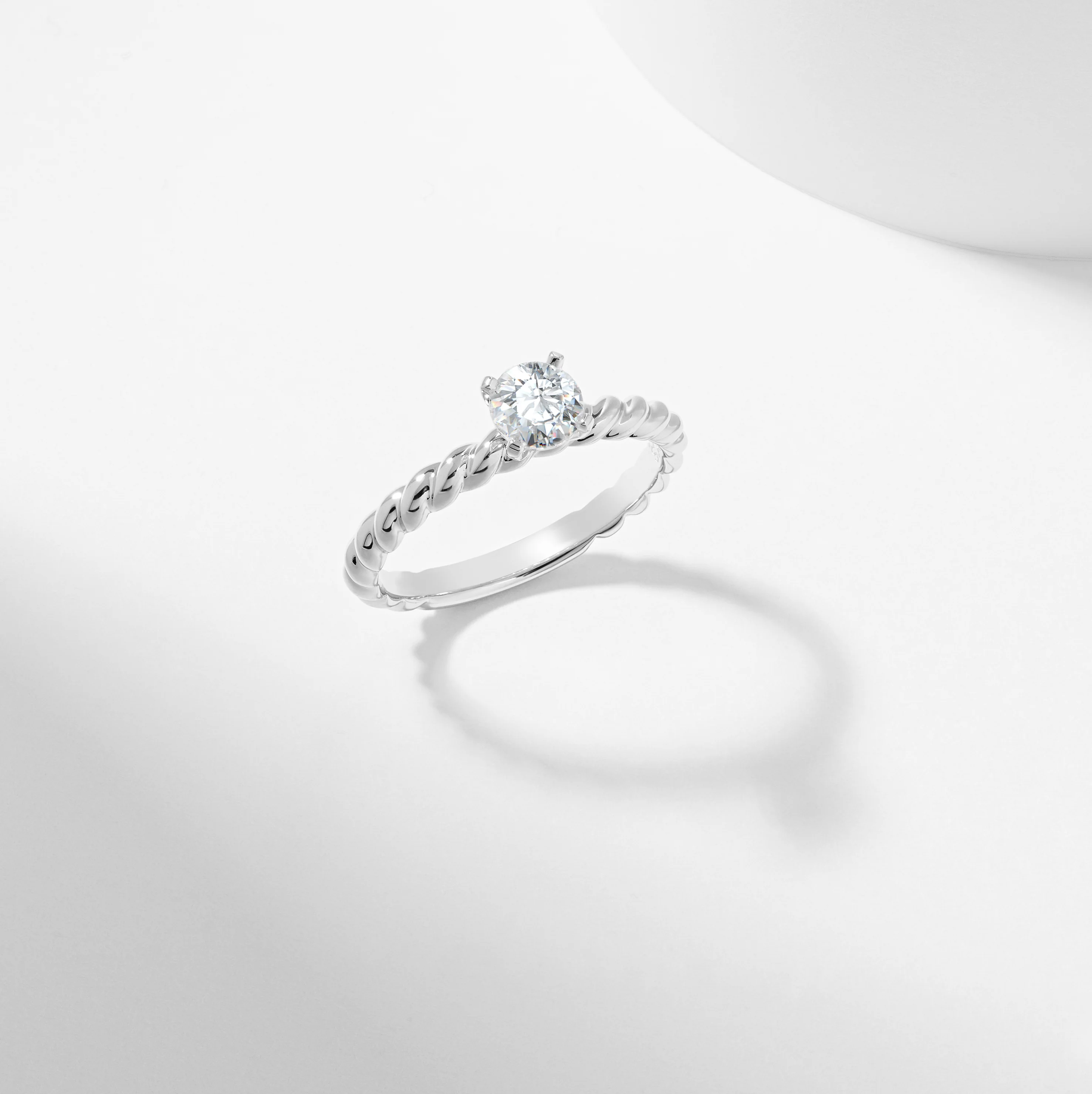 14k Yellow Gold Round Brilliant Diamond Solitaire Rope Twist Engagement Ring 0.5tdw - Image 8