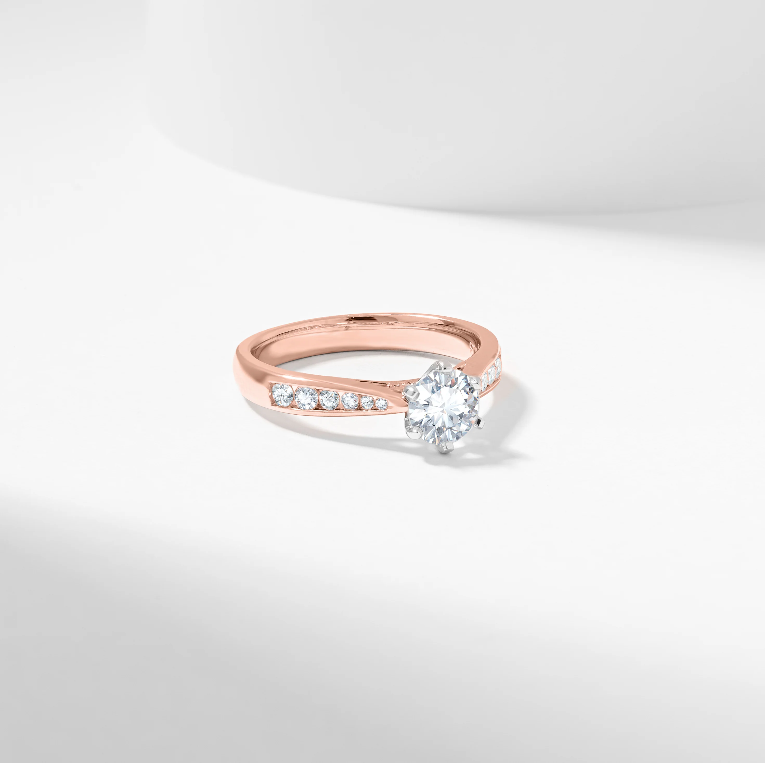 Round Brilliant Diamond Solitaire With Shoulder Accents Engagement Ring 1.0tdw 0.8ct - Image 4