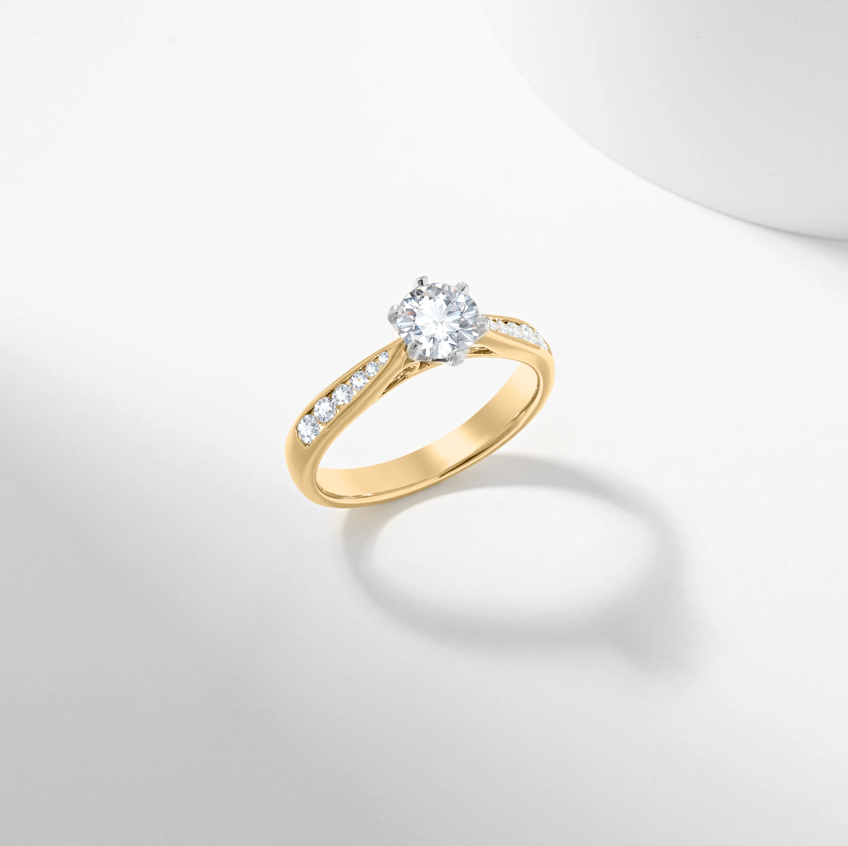 Round Brilliant Diamond Solitaire With Shoulder Accents Engagement Ring 1.0tdw 0.8ct - Image 8