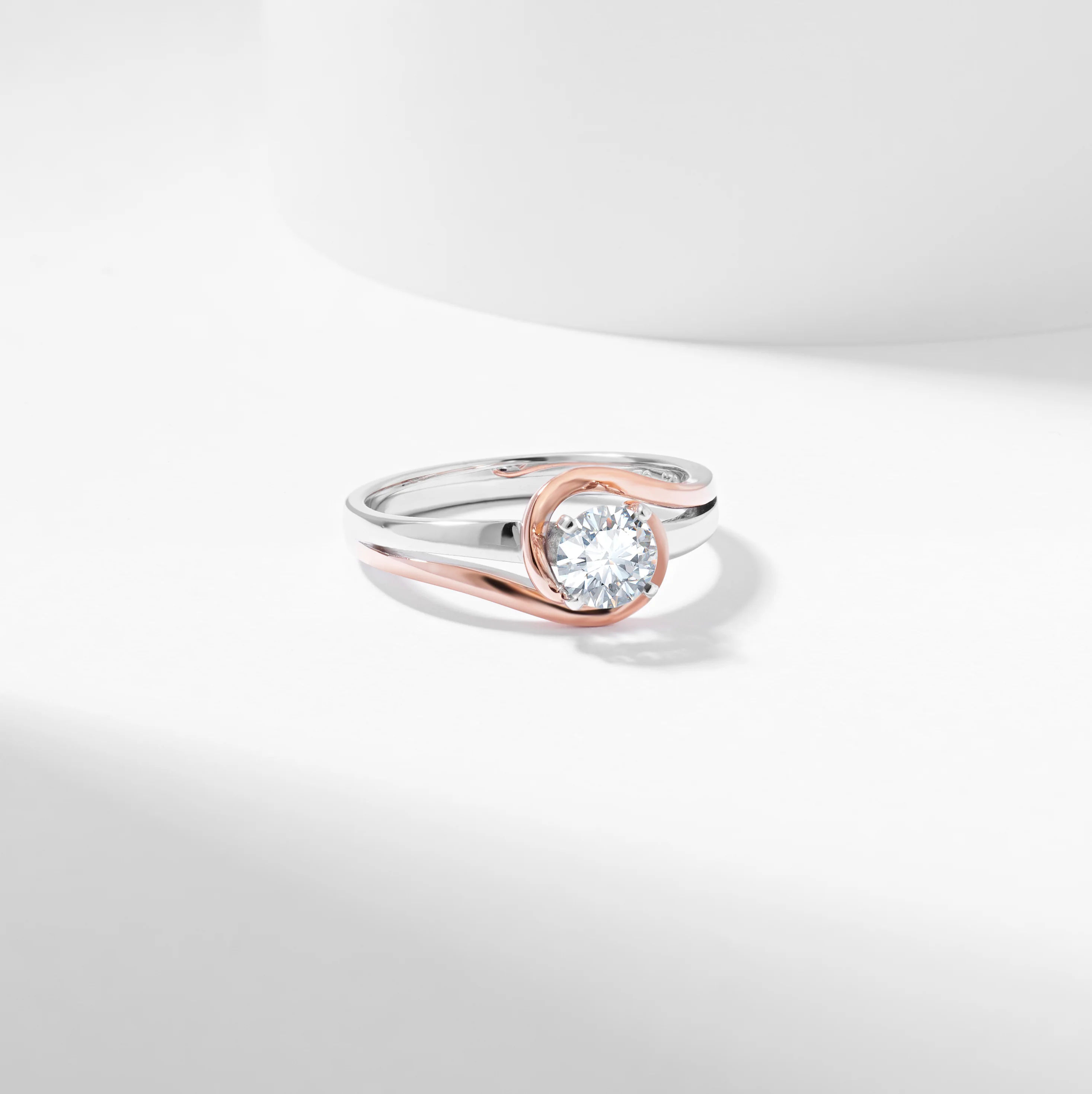 Round Brilliant Diamond Solitaire Swirl Engagement Ring 0.65tdw - Image 4