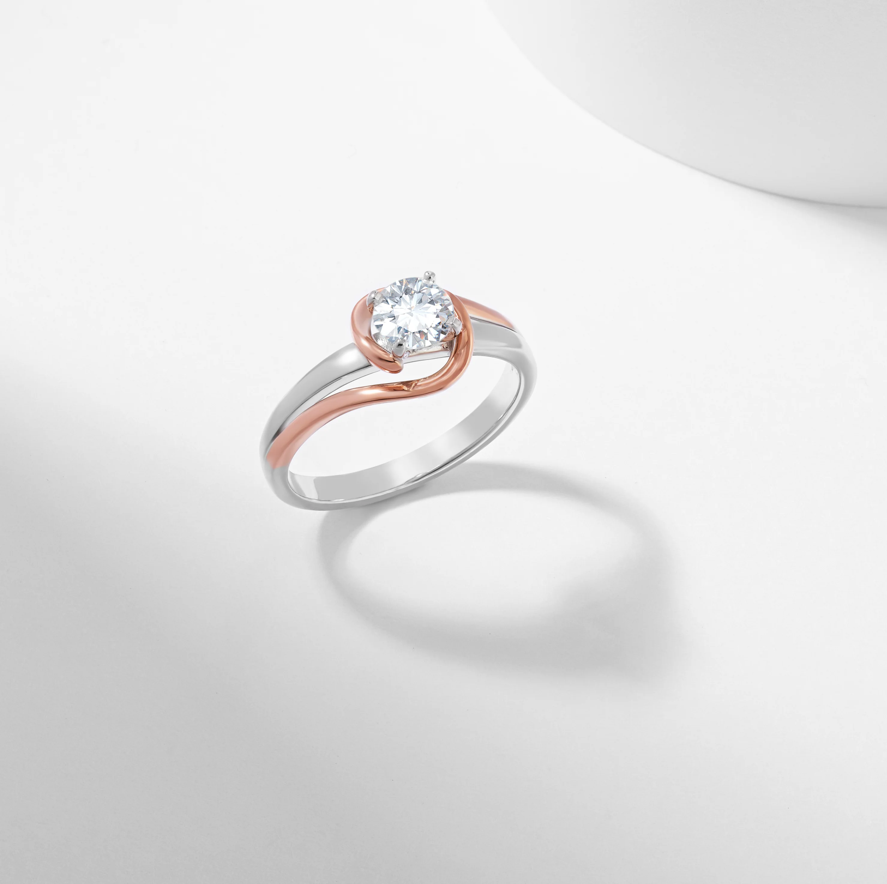 Round Brilliant Diamond Solitaire Swirl Engagement Ring 0.65tdw - Image 7